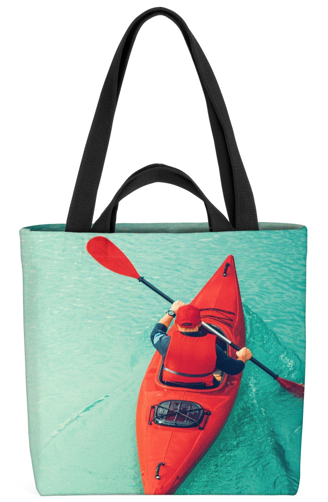 VOID Henkeltasche (1-tlg), Rotes Kayak Kanu Paddeln Boot Fluss Reise Sport Sommer Urlaub See Meer