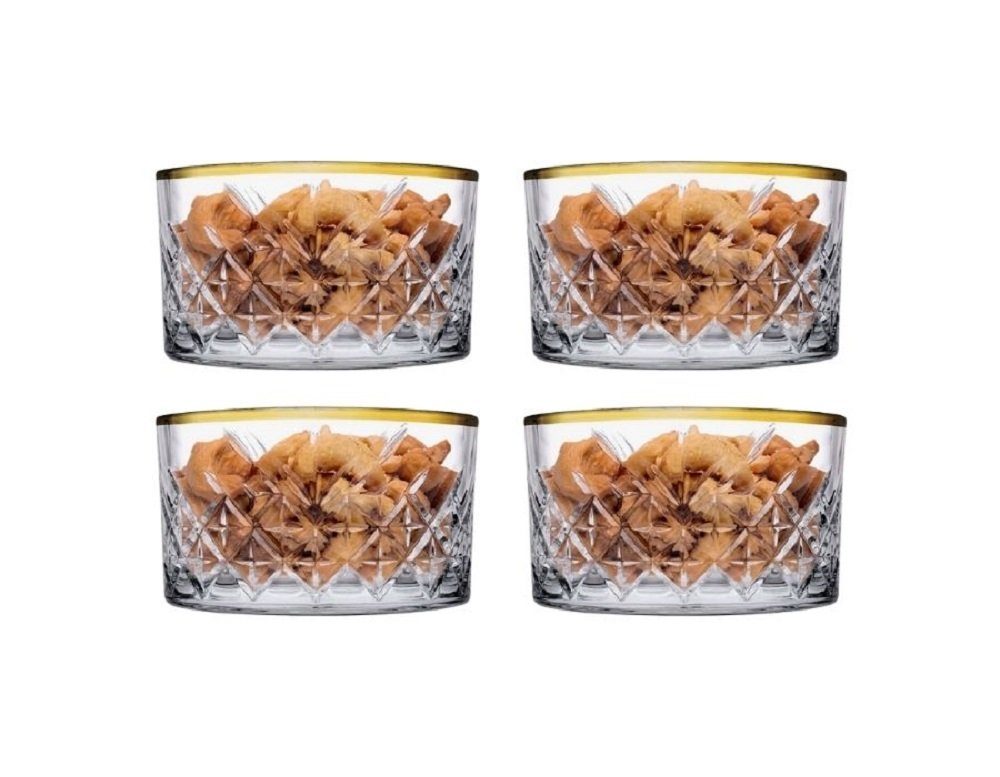 Pasabahce Snackschale Timeless 4er set Schale, Glas, transparent-gold, 22,5 ml, (4-tlg)