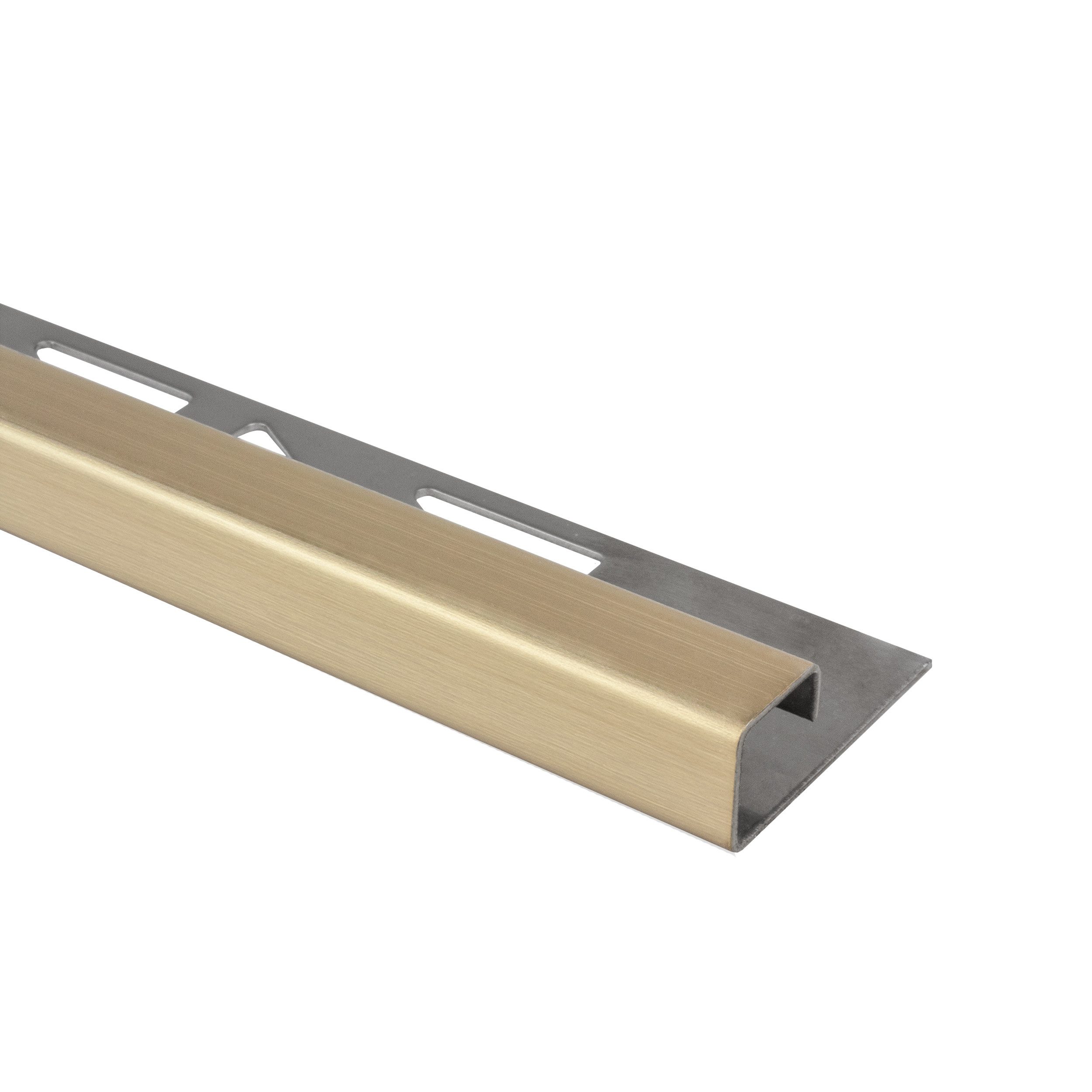tktrading24 Abschlussprofil Quadrat Fliesenprofil Edelstahl V2A L250cm H10 champagne gebürstet