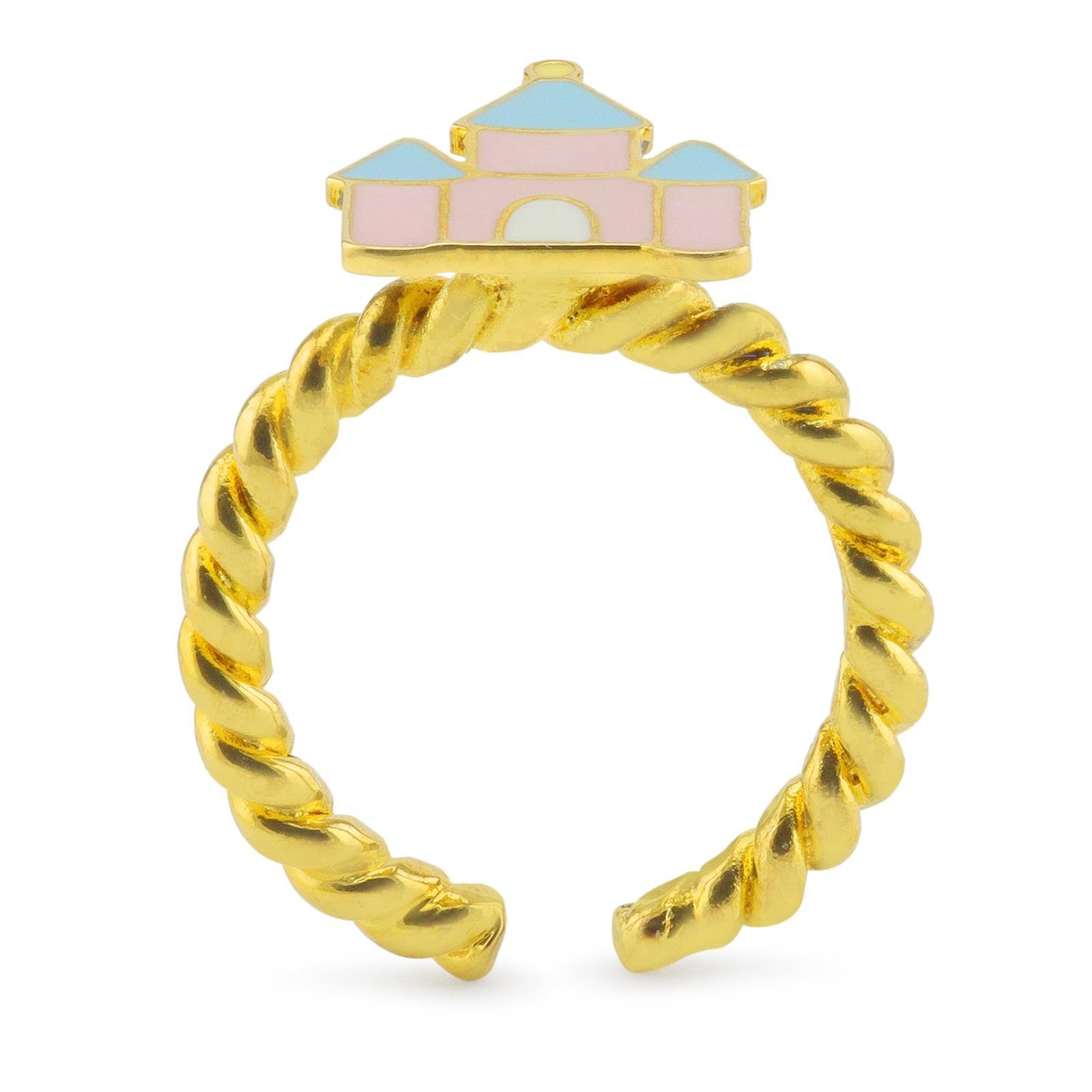 Damen Schmuck Monkimau Fingerring Damen Ring Schloss 18k Gold plattiert (Packung), 18 Karat vergoldet