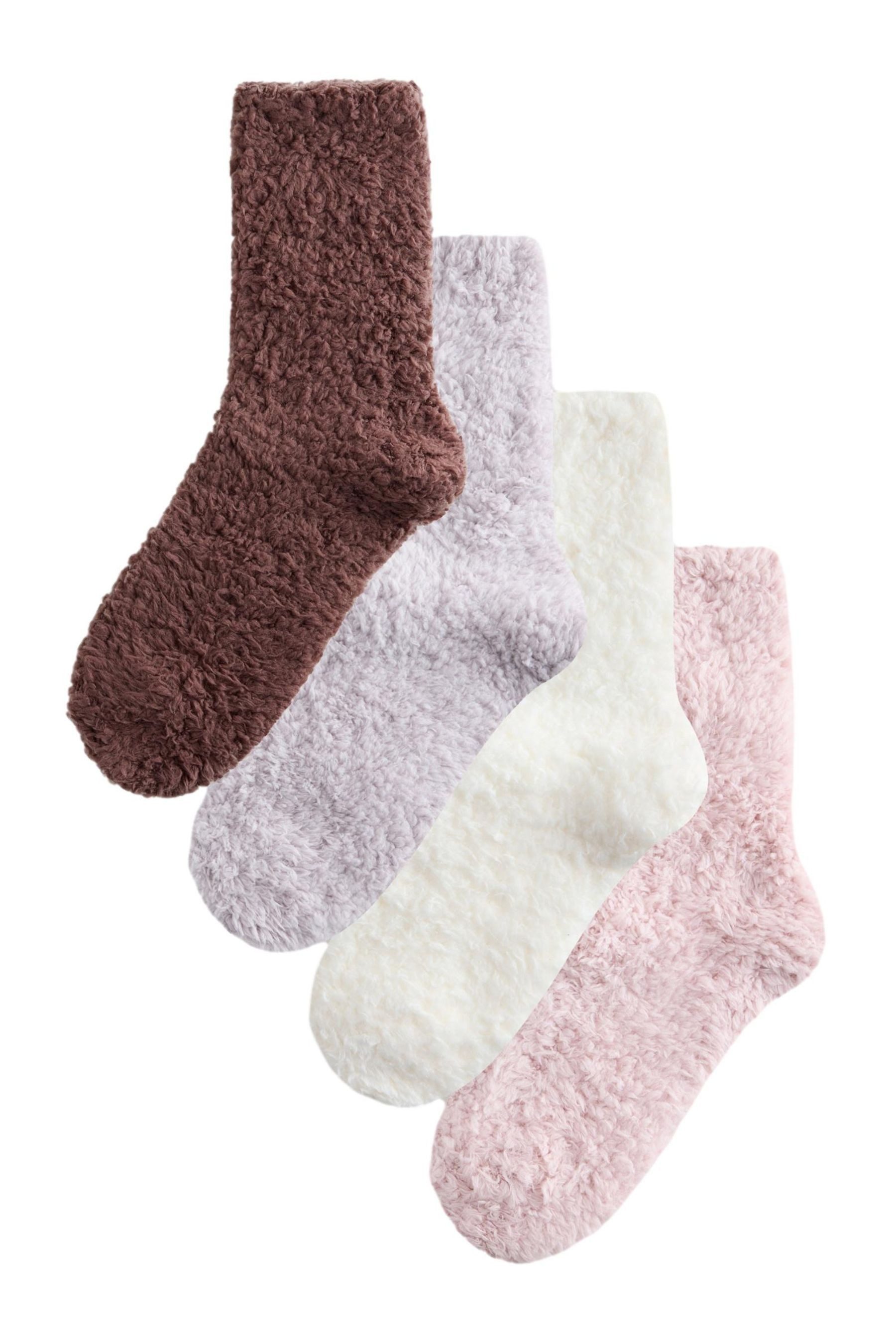 Next Kuschelsocken Kuschelige Teddyfleece-Socken, 4er-Pack (4-Paar)