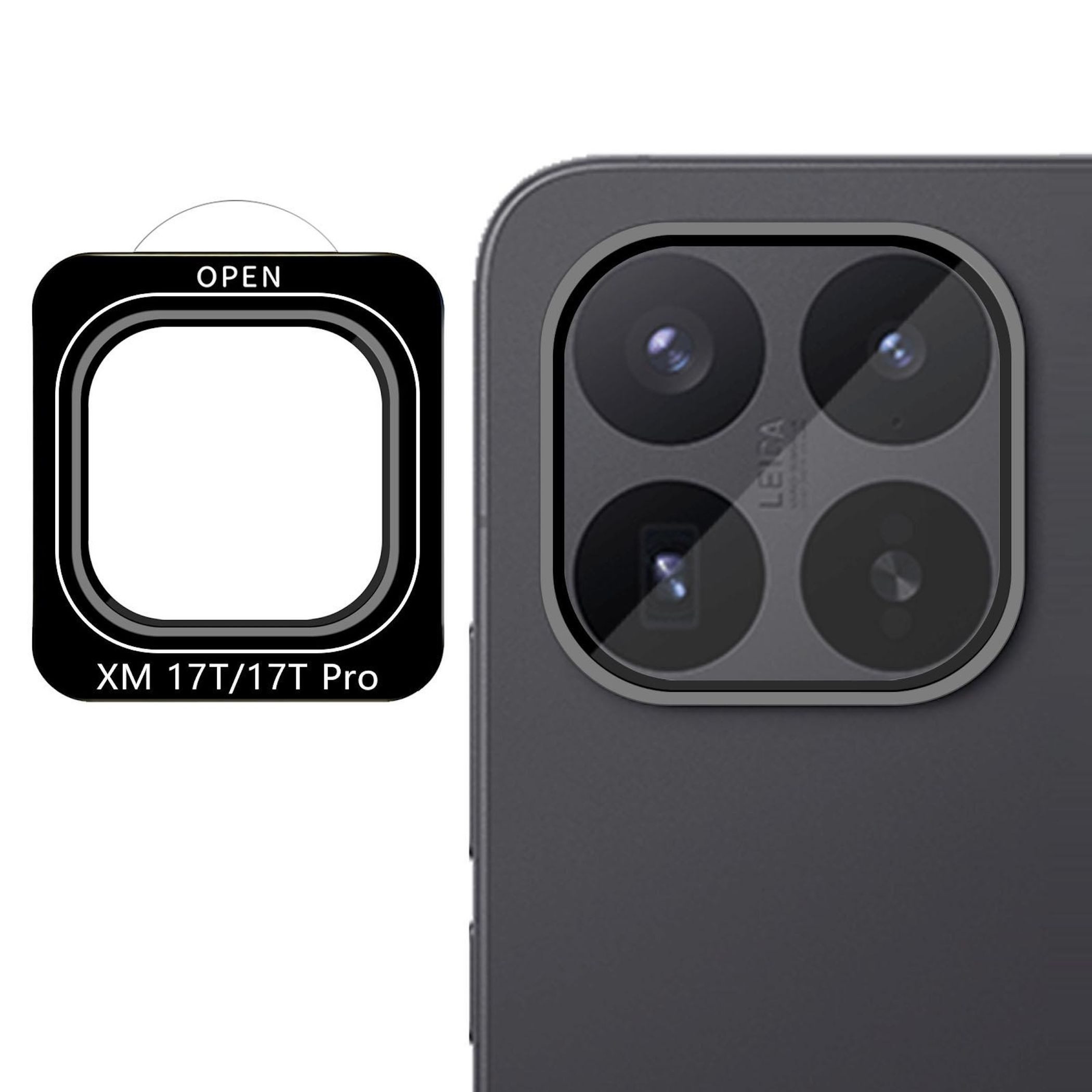 Wigento Kameraschutzglas Linsenschutz für Xiaomi 17T / 17T Pro 5G Hartglas 9H Komplett Schwarz für Xiaomi 17T / 17T Pro 5G, 9H Glas, HD-Klarheit, kratzfest