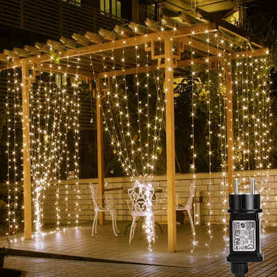 Nettlife LED-Lichterkette 3m x 3m 306 LEDs 8 Modi für Partydekoration, Weihnachten, Hochzeit, 306-flammig