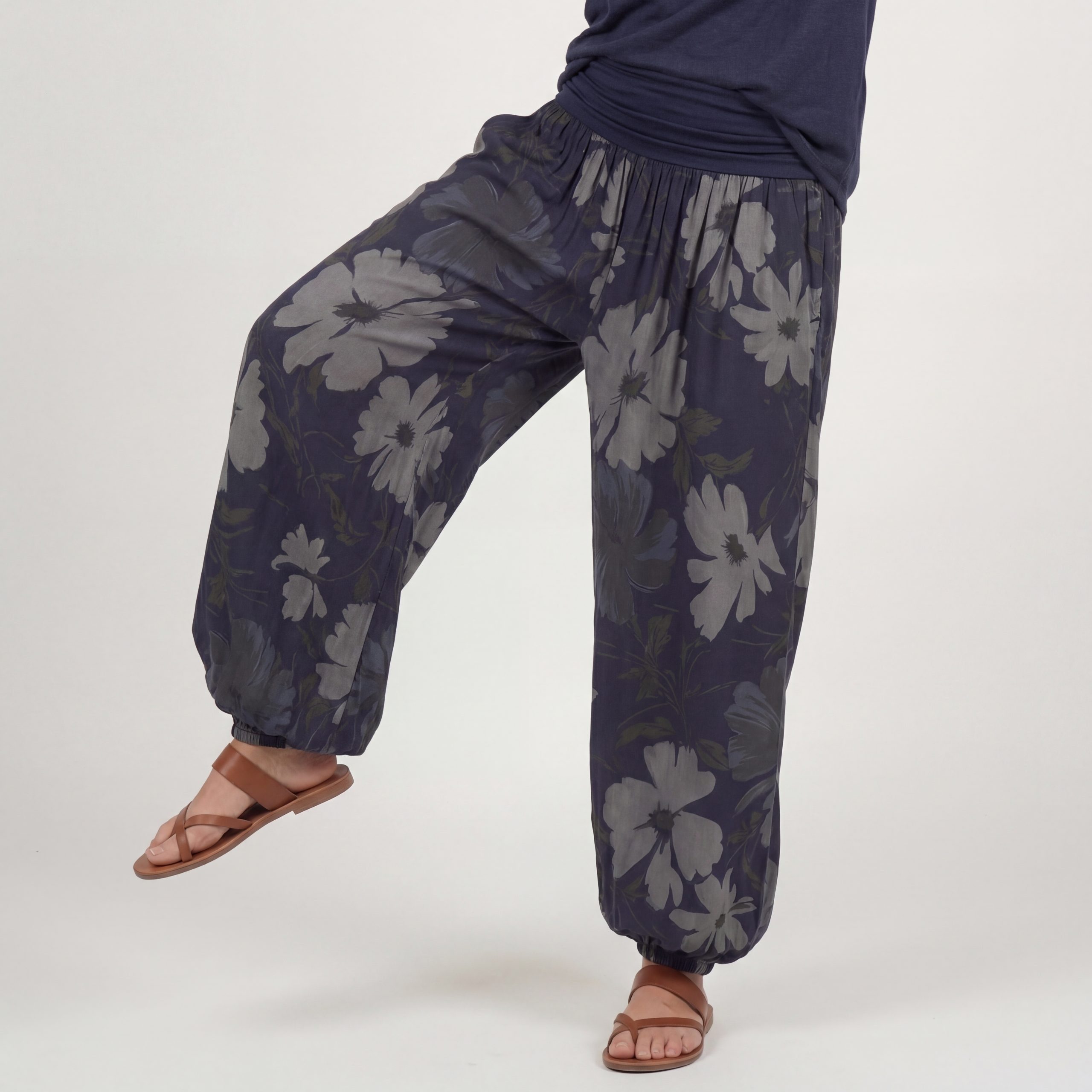 OriginalYou Haremshose Sommerhose luftig und leichte Pumphose für Damen mit elastischem Bund, sommerliches Design, Middle Waist
