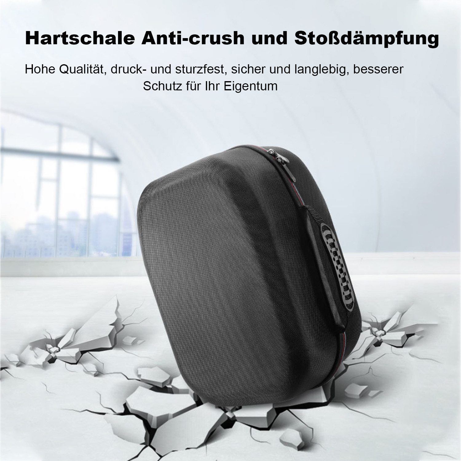 KINSI VR-Brillen-Tasche Tragetasche für PlayStation VR2, EVA Schutztasche, Tragbar, Grau, lagerfähig, großes Fassungsvermögen, Schwarz, Tarnfarbe