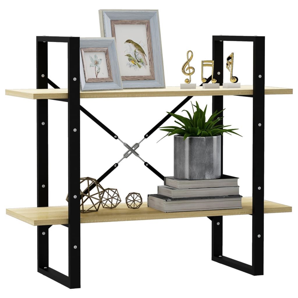 vidaXL Bücherregal Bücherregal 2 Fächer Sonoma-Eiche günstig online kaufen