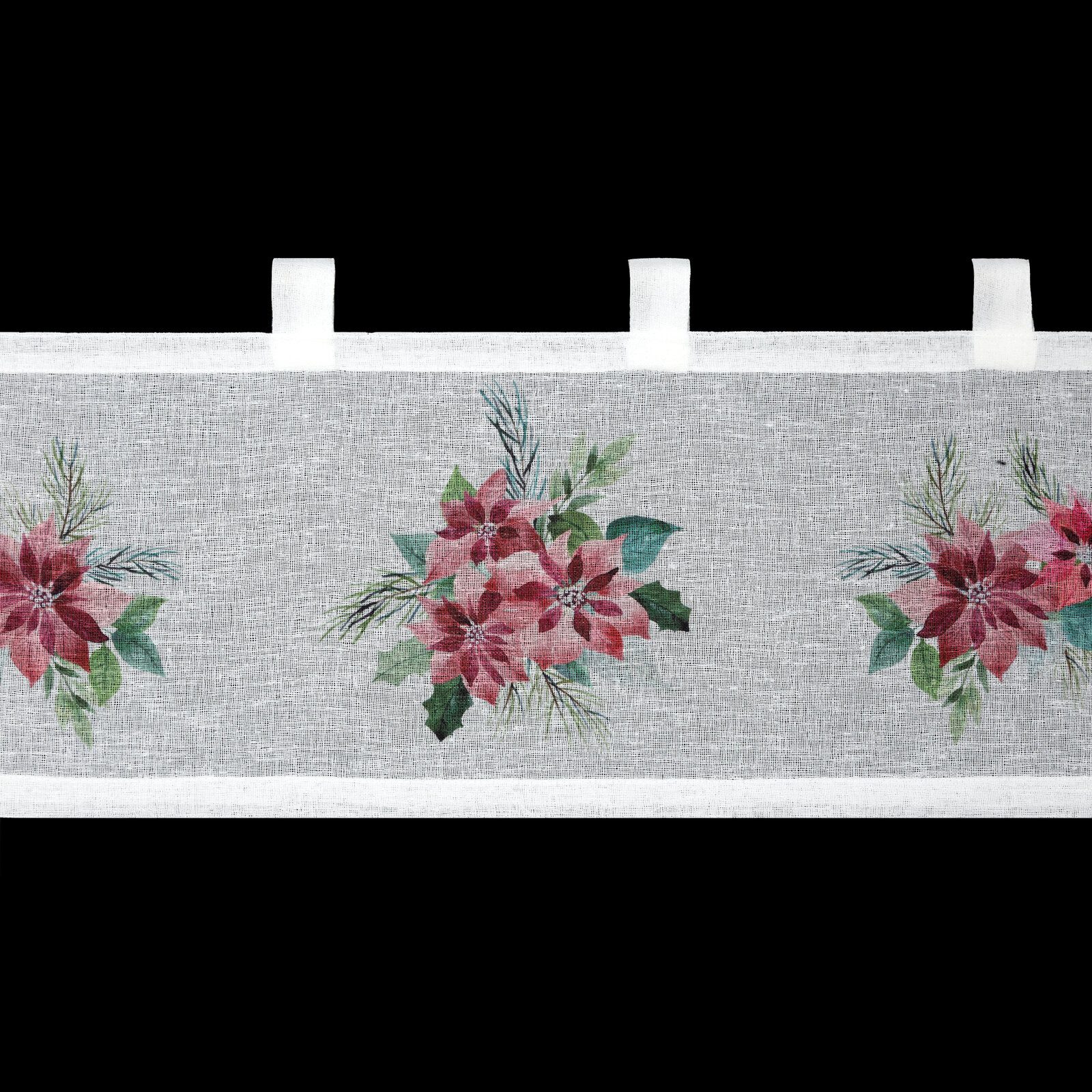 Eurofirany Scheibengardine Kurzgardine mit Weihnachtsmotiv, Schlaufen günstig online kaufen