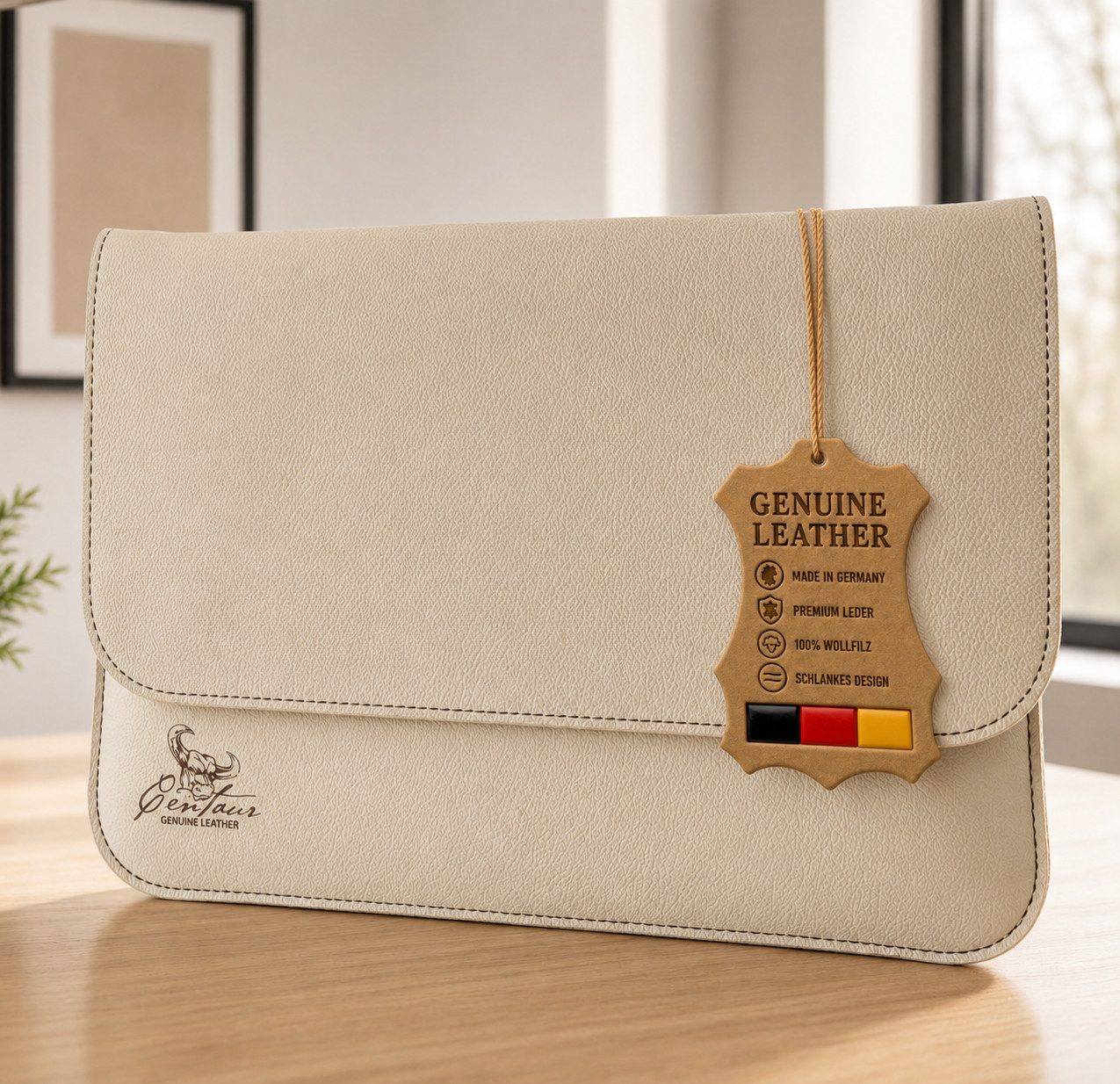 Centaur Laptoptasche aus echtem Leder, Notebooktasche, Hochwertiges Leder, echtes Rindleder, Handarbeit