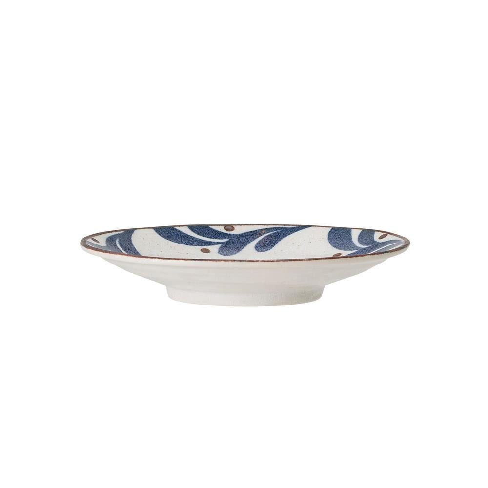 Bloomingville Servierschale Camellia, 175 ml, Ø 16 cm, blau / braun, Servierschüssel, Schüssel, Schale, Dessertschale, kleiner Teller, Porzellan, dänisches Design