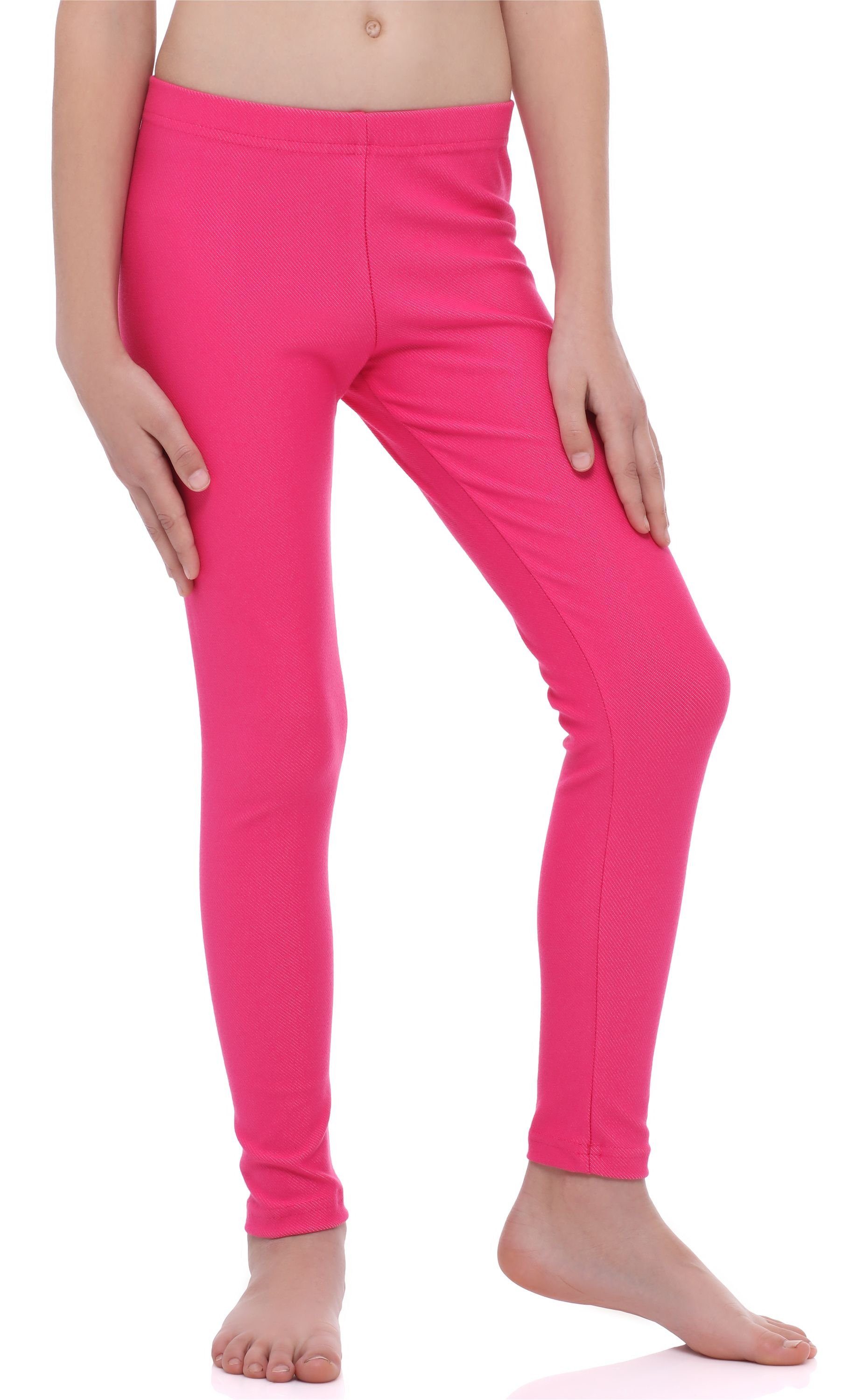 Bund Mädchen Leggings Leggings Merry Baumwolle elastischer MS10-251 Style Lange Rosa aus (1-tlg)