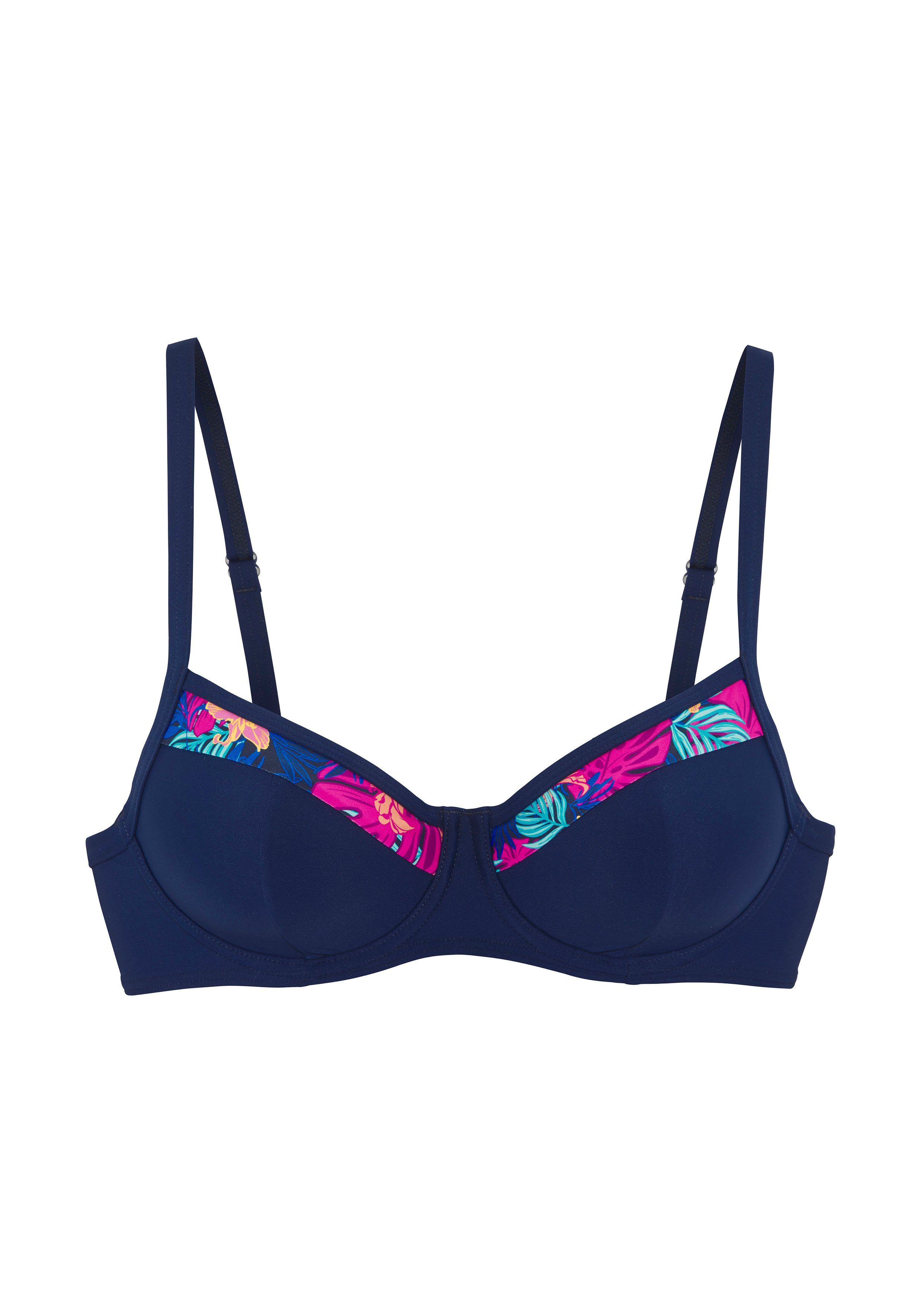 LASCANA Bügel-Bikini-Top Exotic, mit bedruckter Blende günstig online kaufen