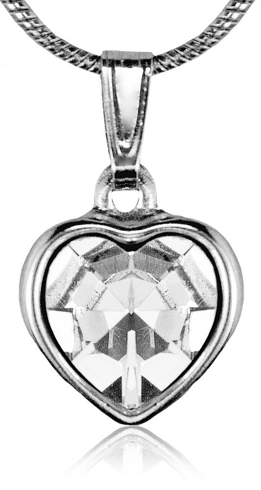 LUISIA® Kette mit Anhänger Halskette "Juna" mit Herz Anhänger und Kristallen von Swarovski® (inkl. Schmuckbox)