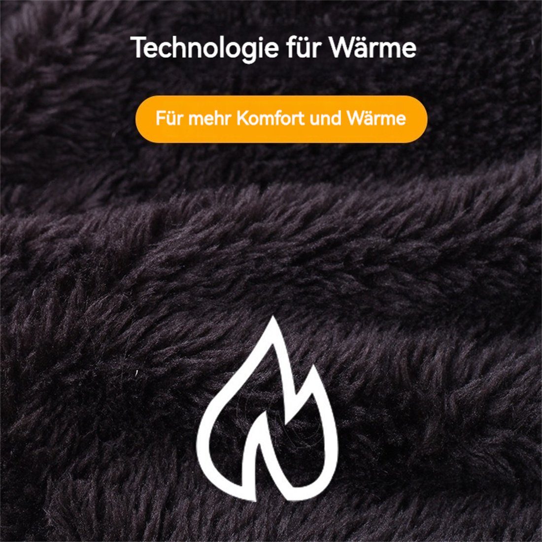 Schal Wintermütze aus Touchscreen-Handschuhe Wolle, Strickmütze DÖRÖY + 3er-Set Beige Mütze +