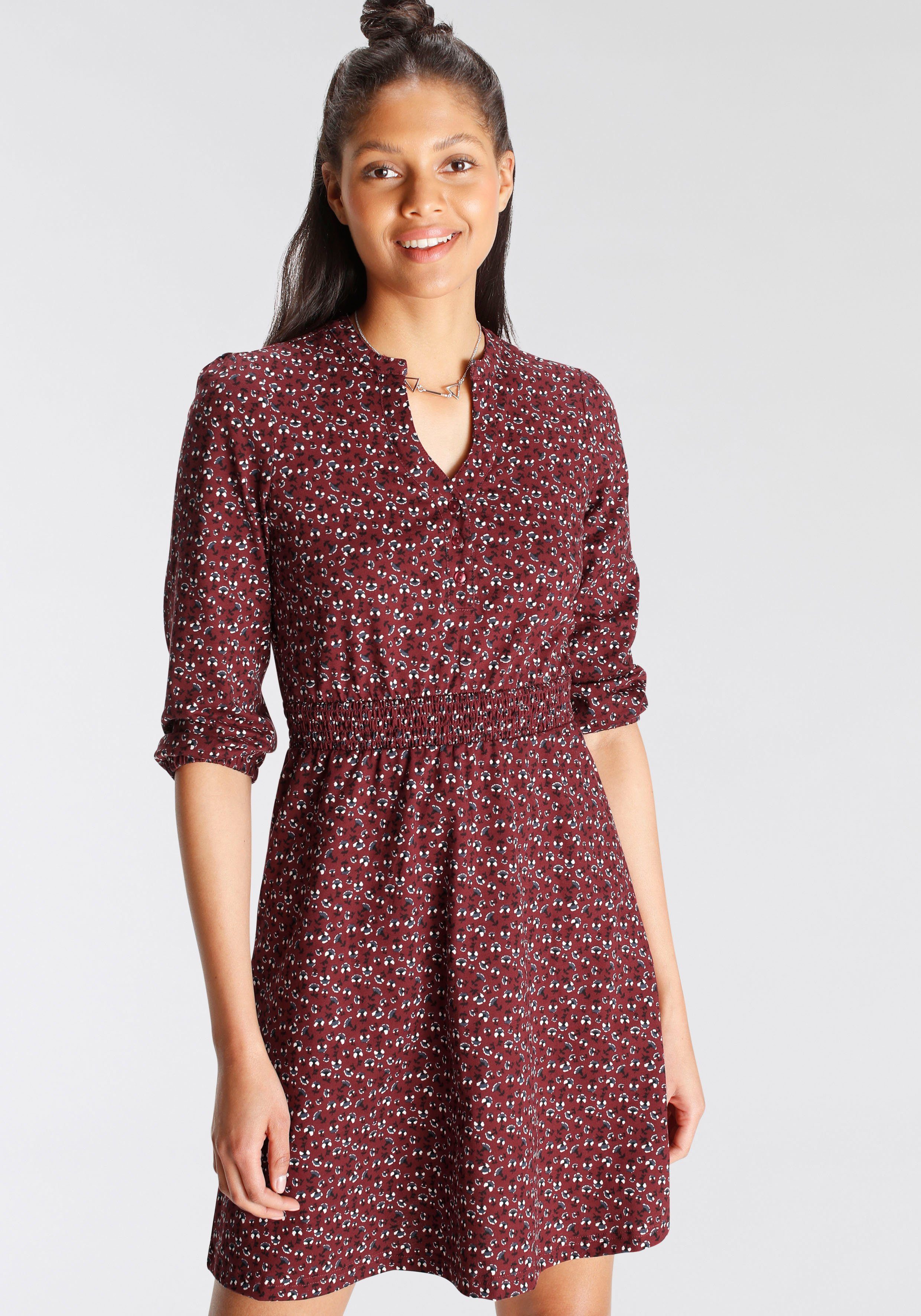 AJC Jerseykleid ausgestellt, aus Single Jersey, mit V-Ausschnitt, 3/4-Ärmel günstig online kaufen