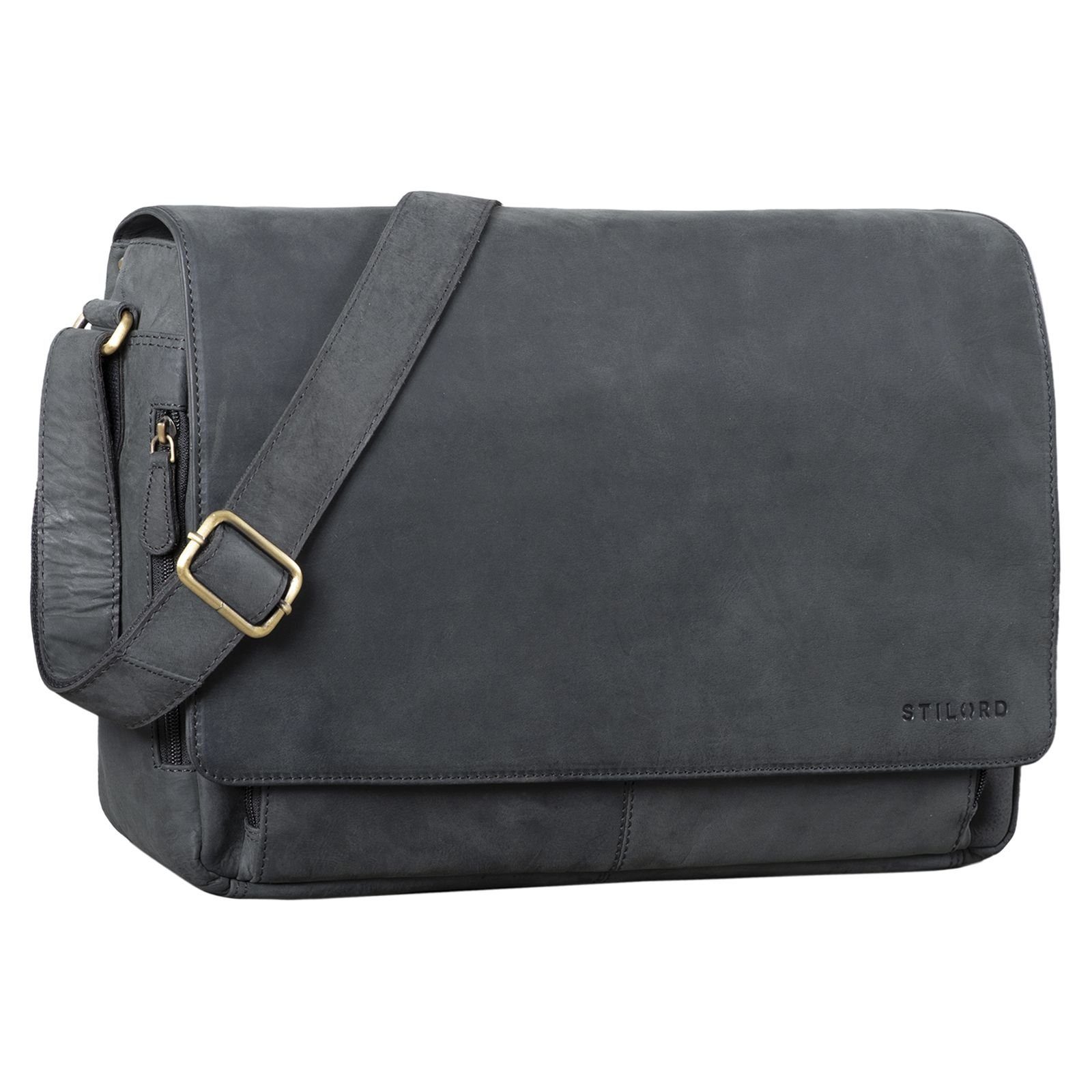 STILORD Laptoptasche "Tom" Vintage Leder Umhängetasche