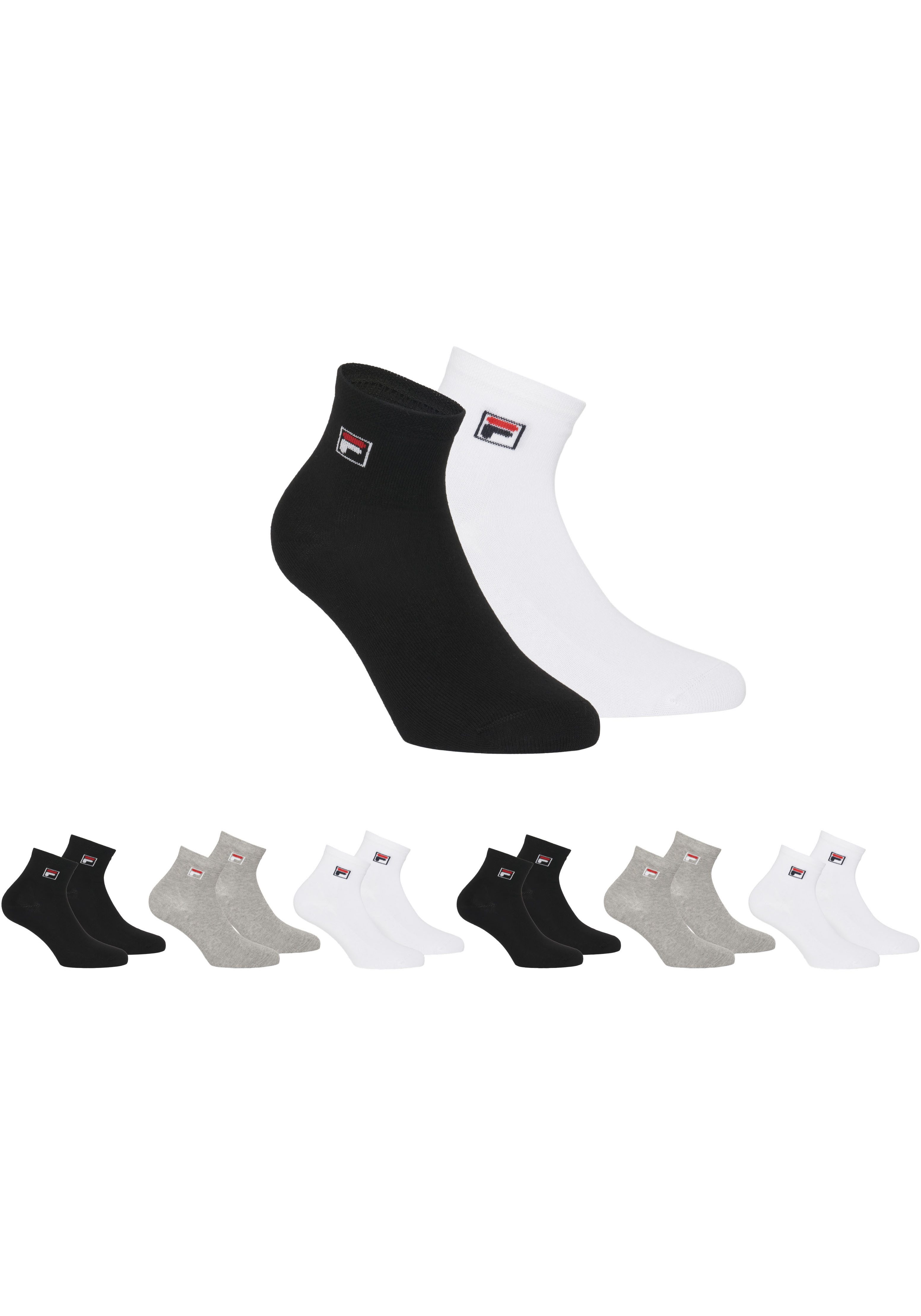 Fila Kurzsocken UNISEX QUARTER PLAIN SOCKS (6-Paar) mit Logo-Schriftzug günstig online kaufen