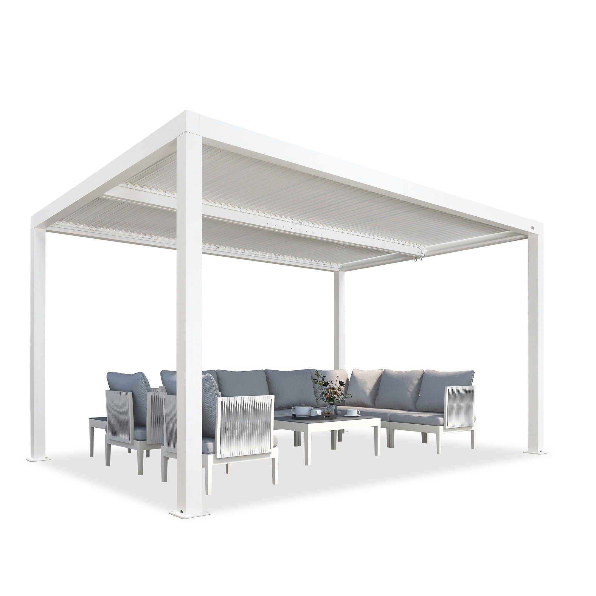 PURPLE LEAF Pergola Außenbereich Pergola mit Lamellendach, Hardtop Terrassenüberdachung, BxTxH: 300x424x240 cm, (1 Pergola), wasserdichte Gartenüberdachung für Balkon, Carport oder Grillplatz