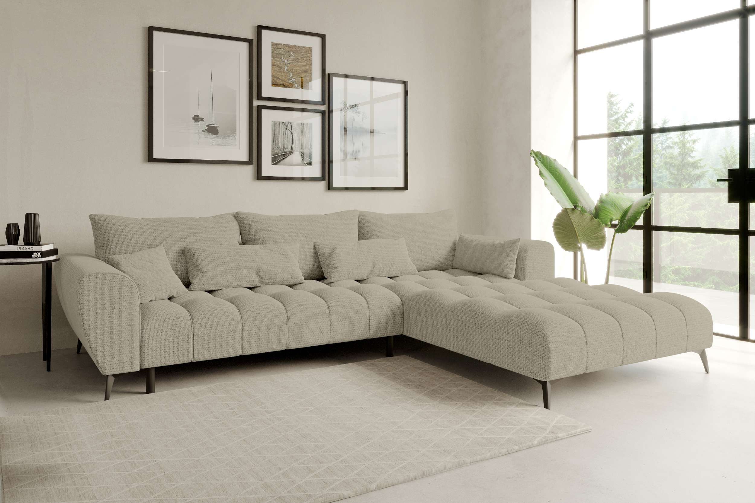 99rooms Ecksofa Ferrano, Sofa L-Form, Eckcouch, wählbar mit/ohne elektr. Si günstig online kaufen