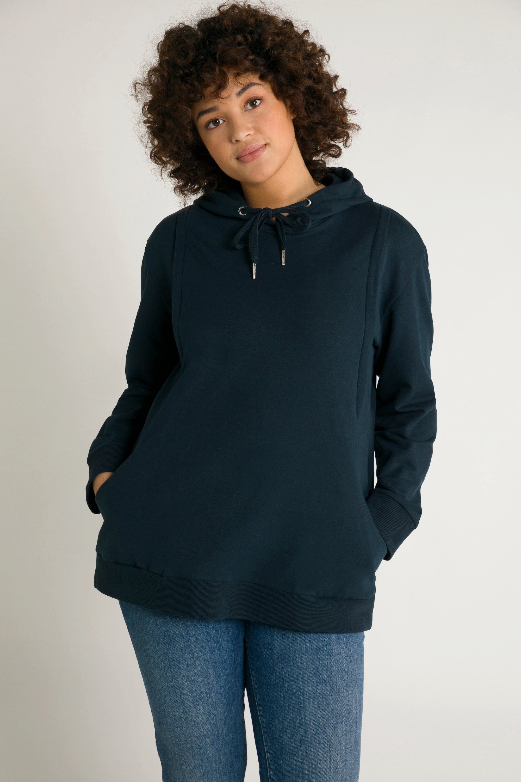 Ulla Popken Sweatshirt Bellieva-Hoodie Stillfunktion A-Linie Kapuze