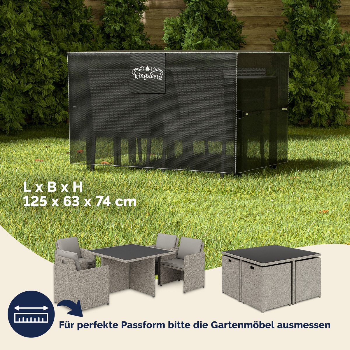 Kingsleeve Gartenmöbel-Schutzhülle, Wasserdicht Winterfest Abdeckplane Sitz günstig online kaufen