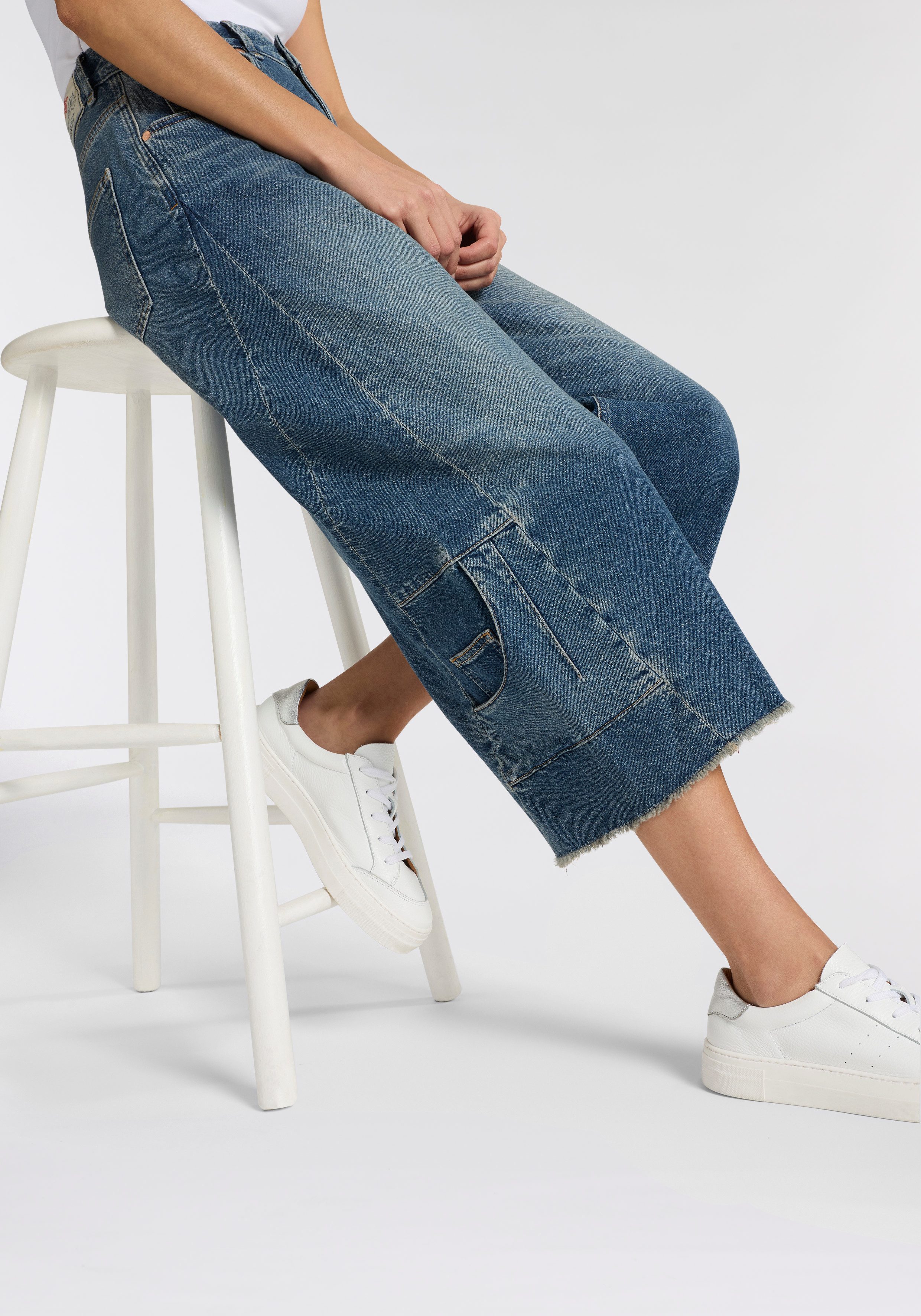 Herrlicher 7/8-Jeans Edwina Denim mit seitlich eingesetzten Details