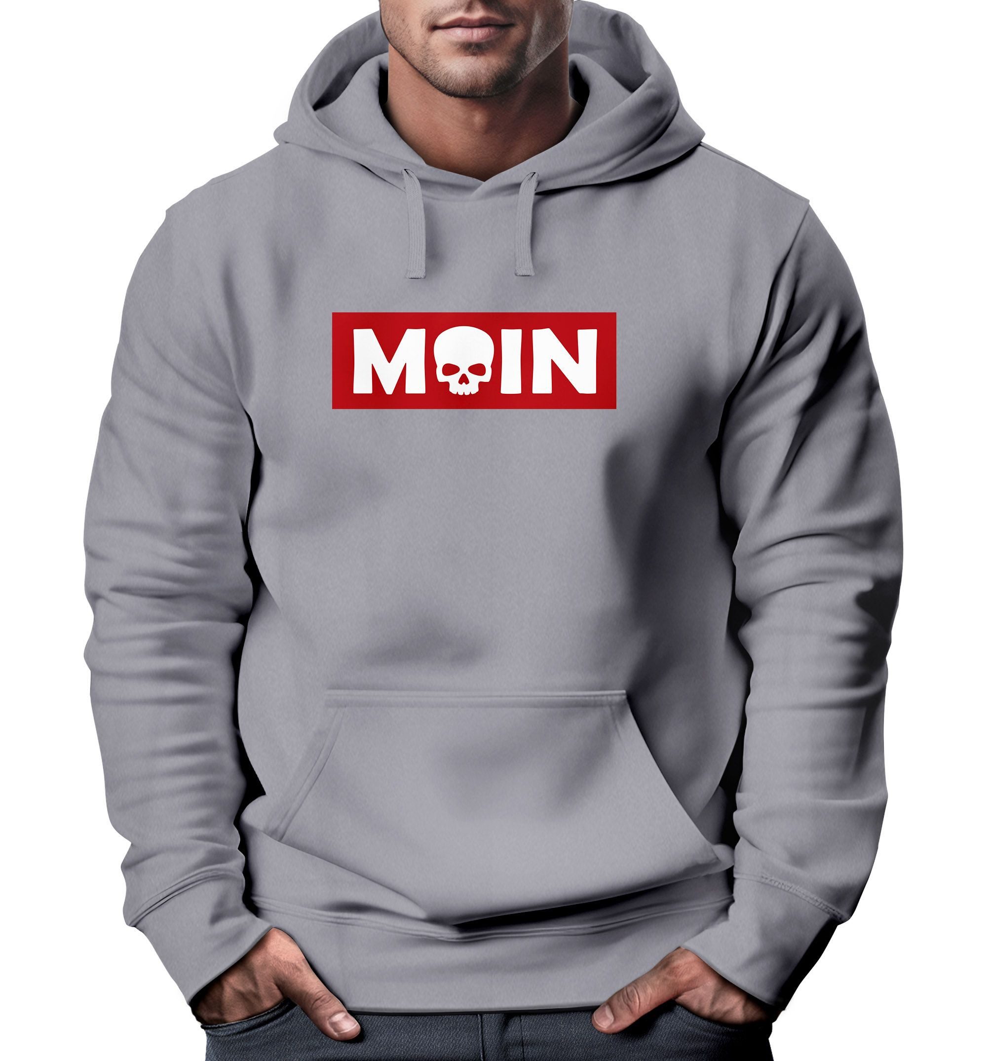 Neverless Hoodie Hoodie Herren Schriftzug Moin günstig online kaufen