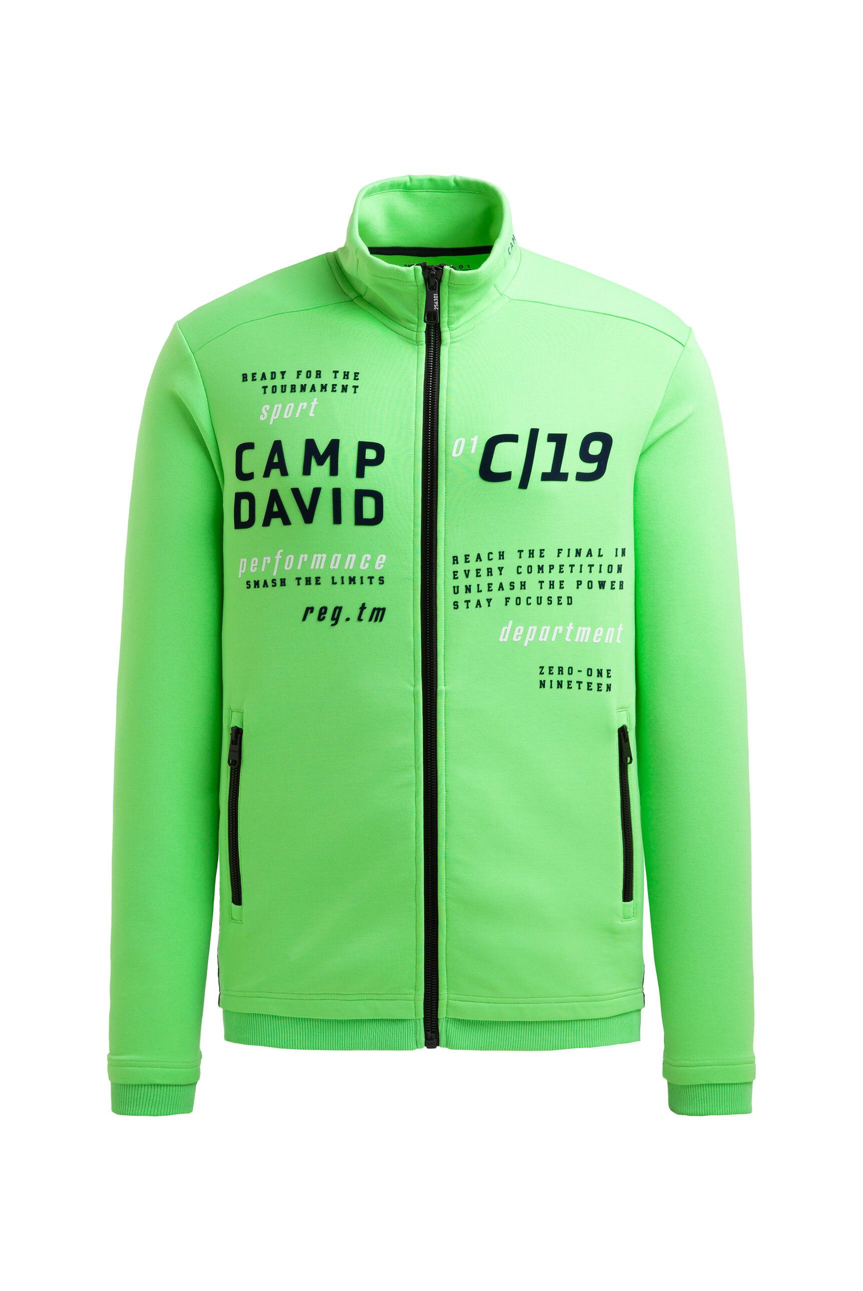 CAMP DAVID Sweatjacke mit Reißverschlusstaschen