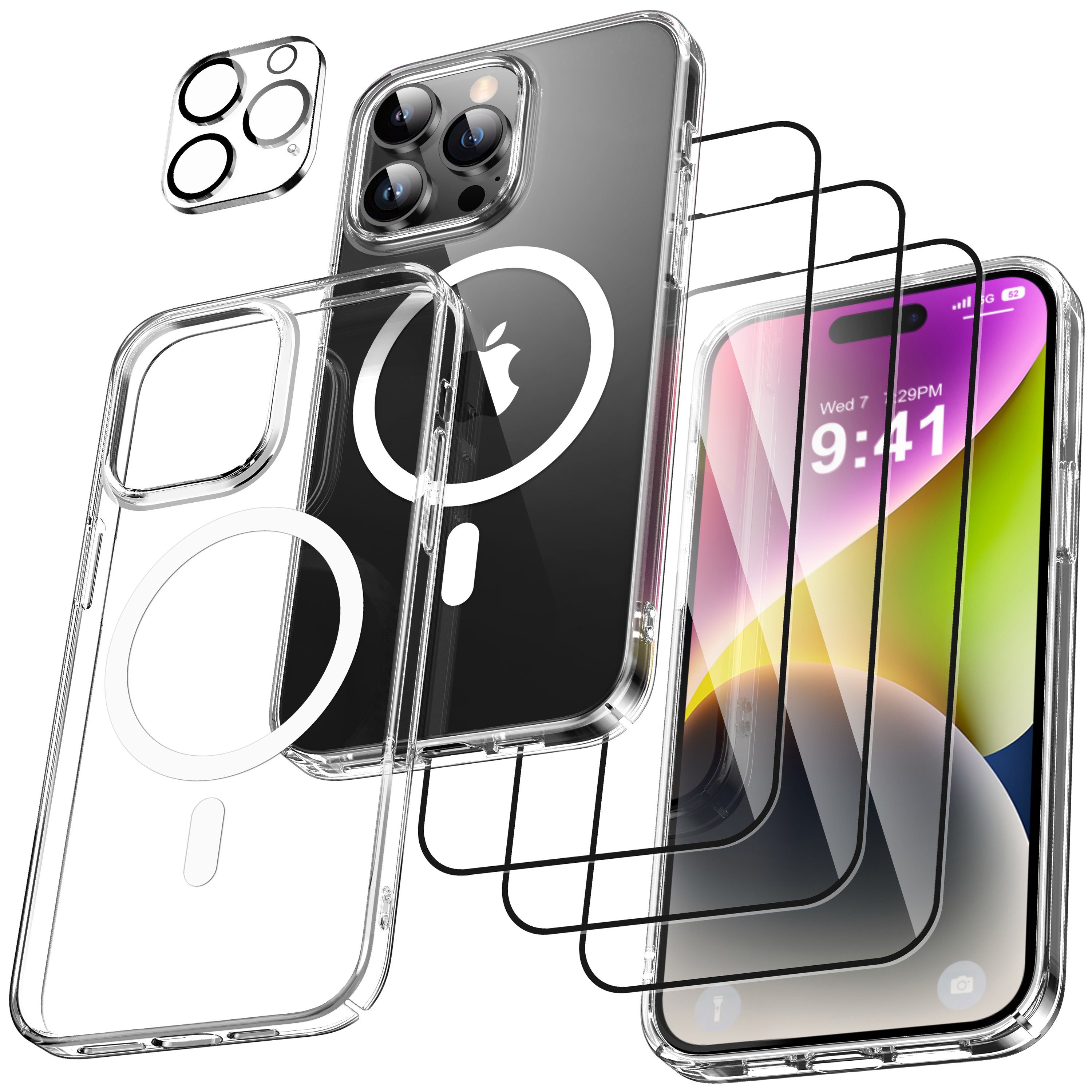 iPhone 14 Pro Max Magnetisches Cover mit Panzerglas