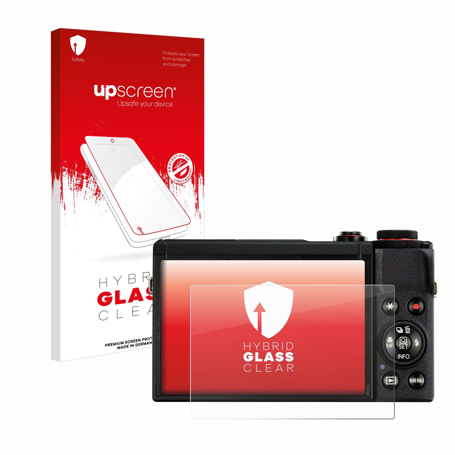 upscreen Displayschutzglas Folie für Canon PowerShot G7 X Mark III, Schutzfolie Glas Panzer Display Schutz klar