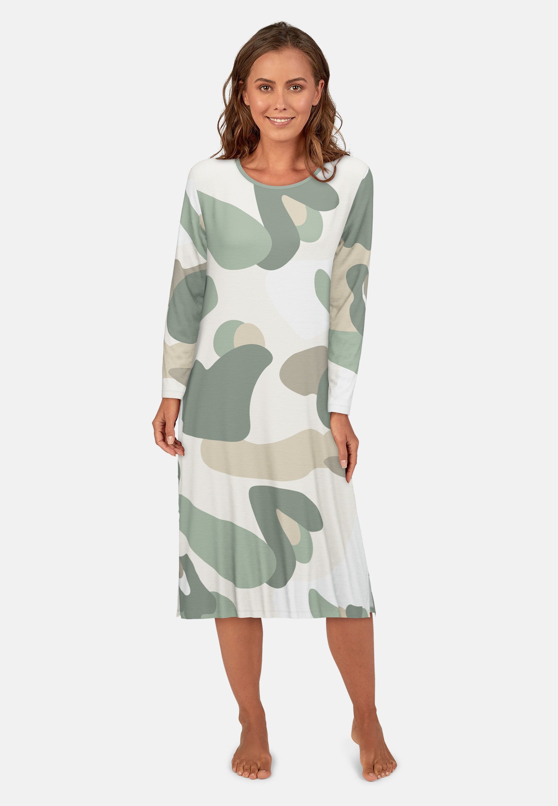 TOM TAILOR Nachthemd TOM TAILOR Damen Nachthemd grün bedruckt (1-tlg) günstig online kaufen