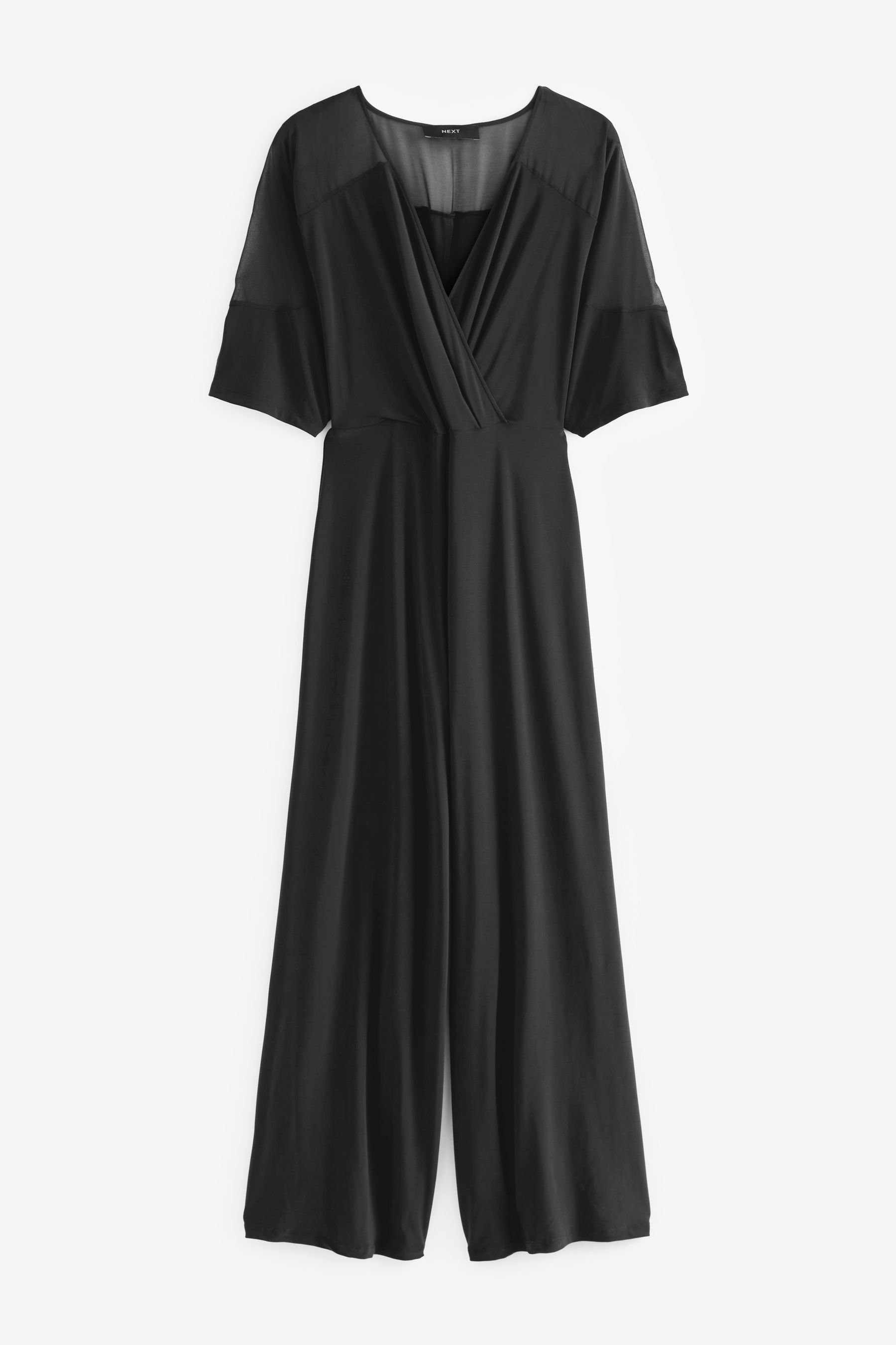 Kurzärmeliger (1-tlg) Webstoffmix Black Overall Next aus Jumpsuit