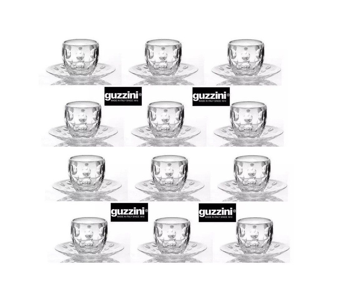 guzzini Espressoglas Limonadenglas mit Untersetzer 110ml Borosilikatglas GUZZINI VENICE, 24-tlg.