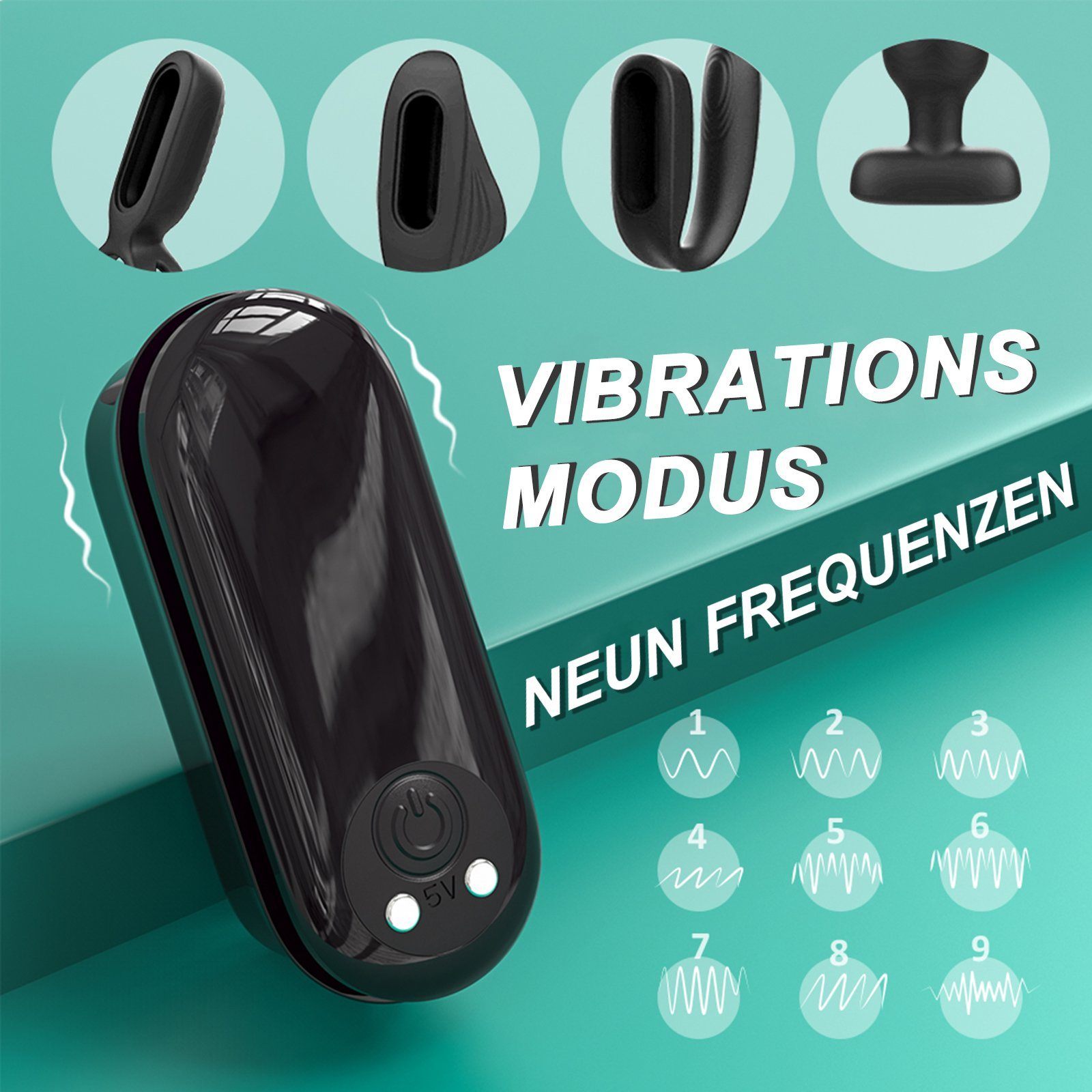 BIGTREE G-Punkt-Vibrator Dildos,Analvibrator,9 Vibrationsmodus,4 Set