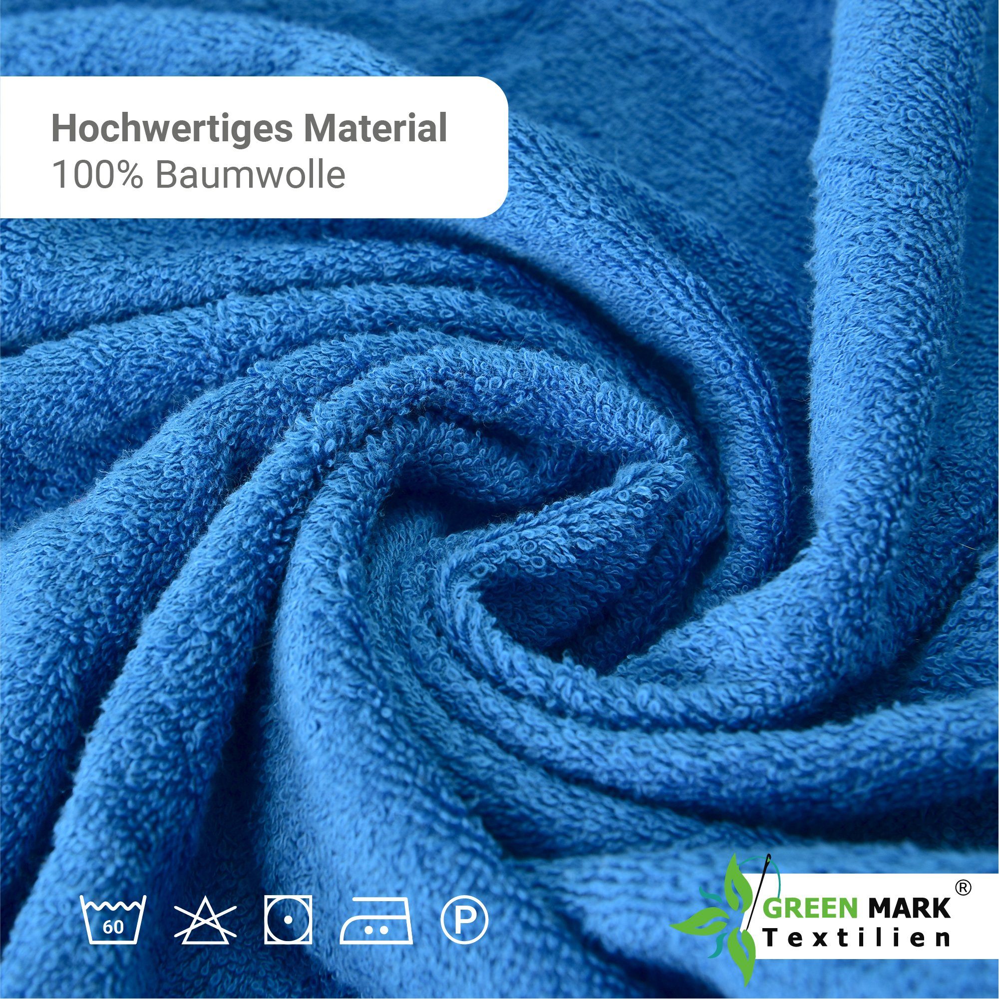 Duschtuch 100% NatureMark Duschhandtuch (4-St), Baumwolle 70x140cm 400gsm, Royal Duschtuch blau
