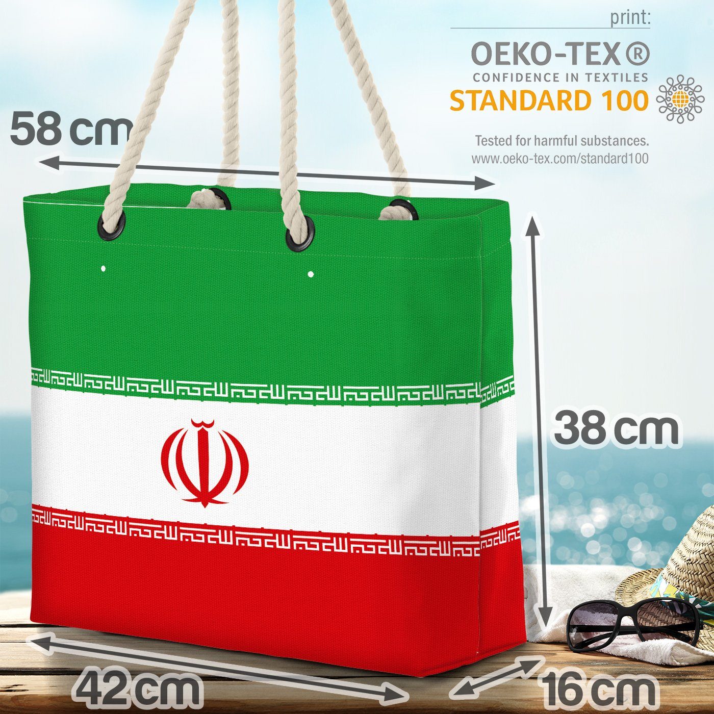 Strandtasche Iran WM Länderflagge Flag Fahne (1-tlg), VOID Flagge