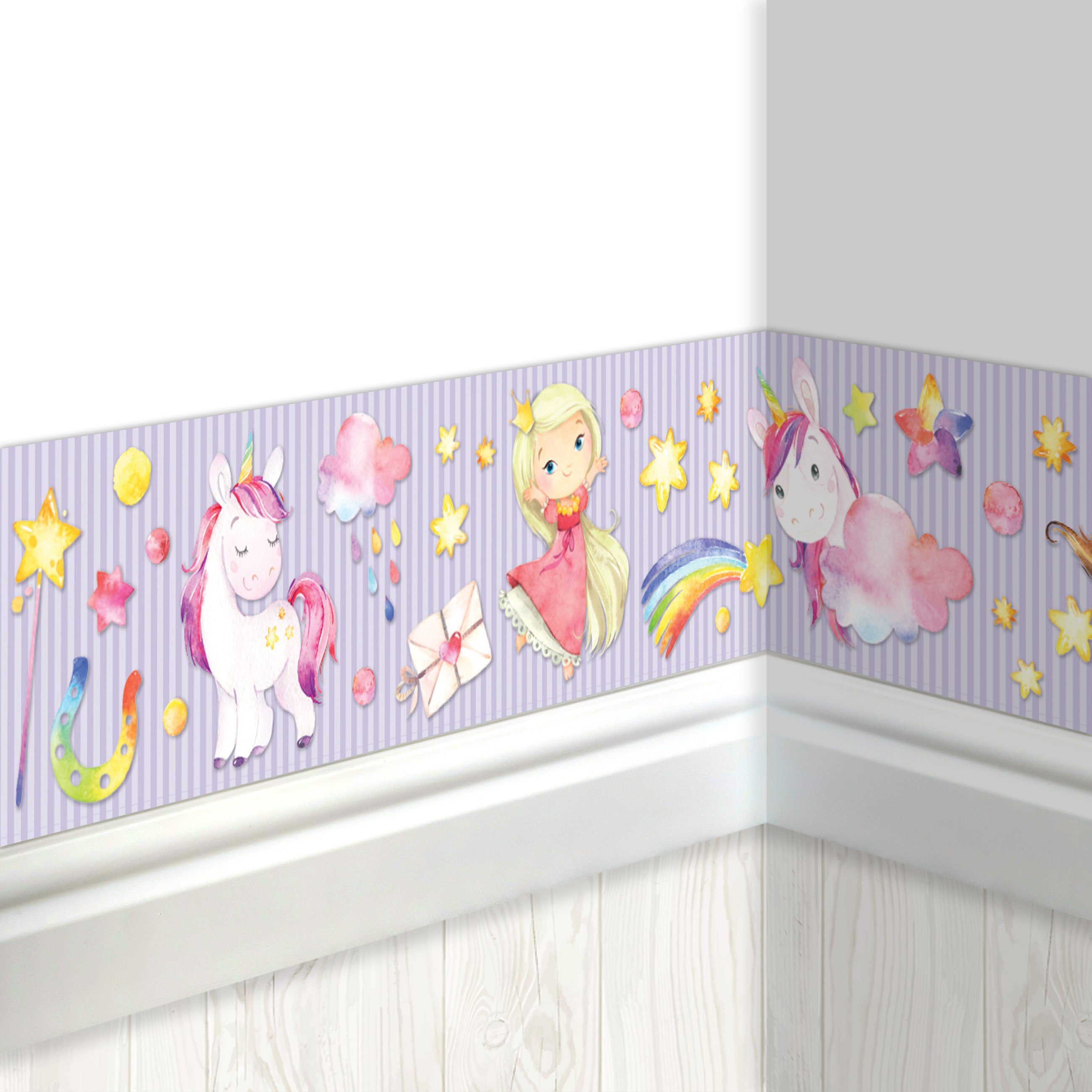 PAPIERDRACHEN Bordüre Papierdrachen Kinderbordüre, Bordüre für das Kinderzimmer