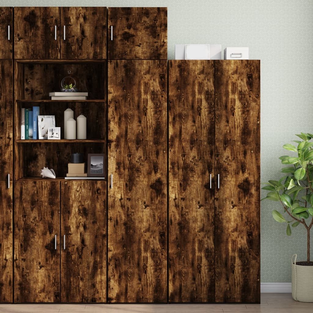vidaXL Sideboard Hochschrank Schmal Räuchereiche 45x42,5x225 cm Holzwerkstoff (1 St)