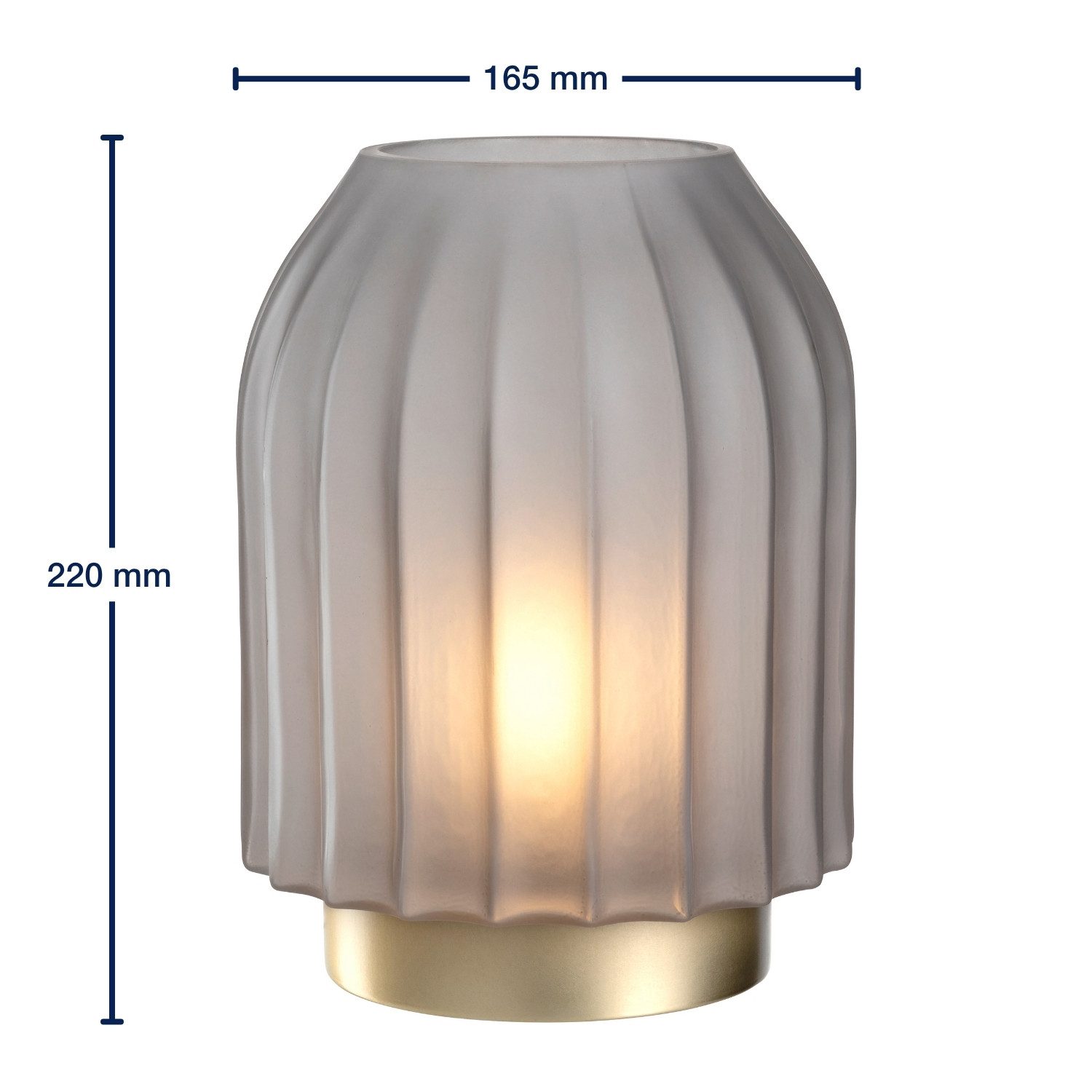 LEONARDO LED Dekolicht Silenzio, aus grauem Glas mit goldenem Sockel