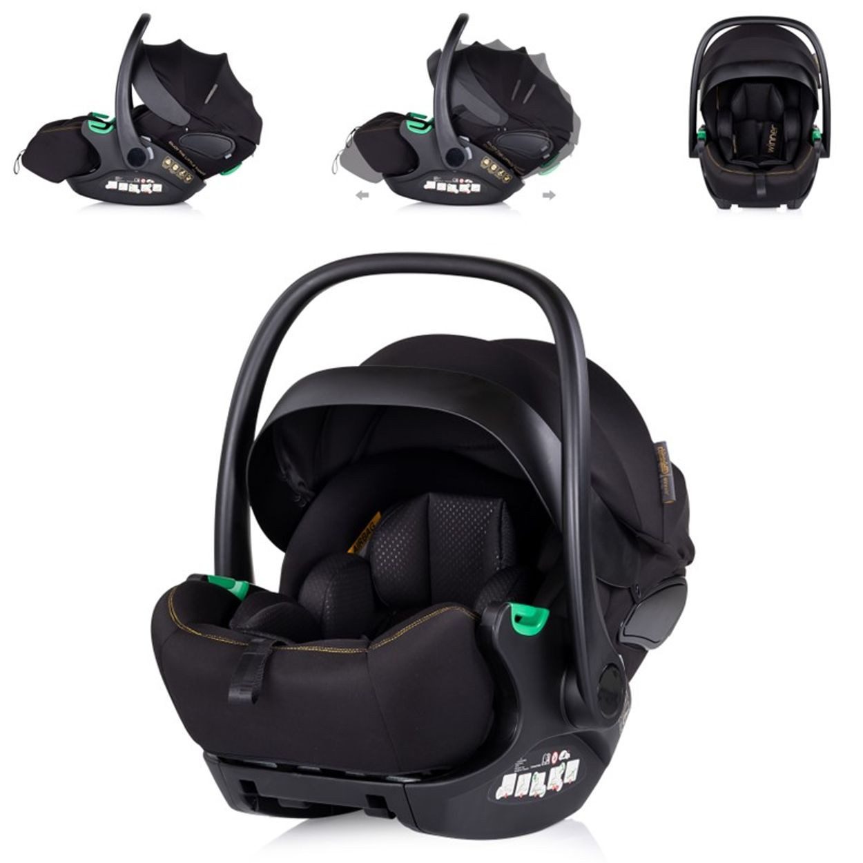 Chipolino Babyschale i-Size Babyschale Winner, ab: 0, bis: 1.25, bis: 13 kg, (40-87cm) Gruppe 0+, Kopfstütze verstellbar