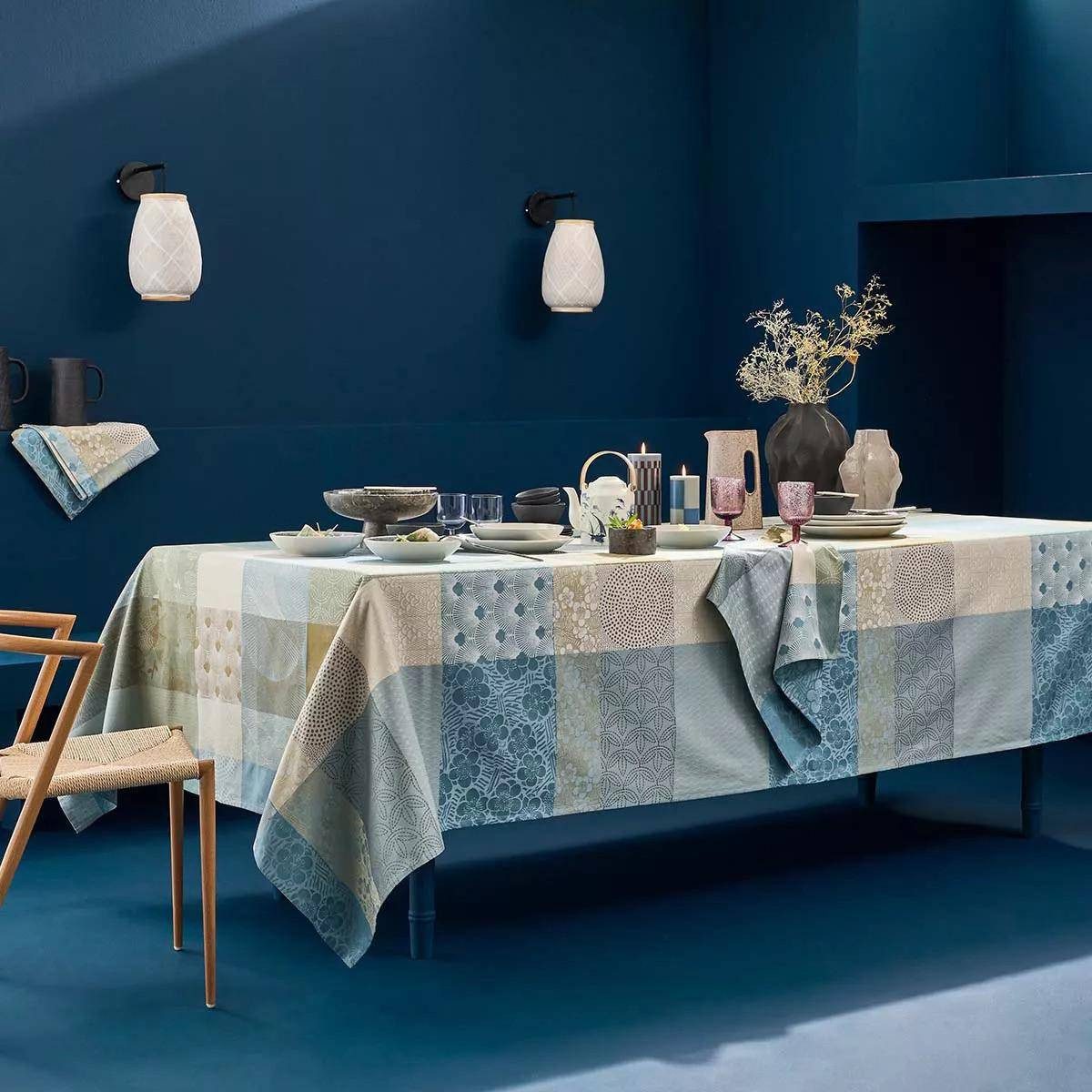 Garnier Thiebaut Tischdecke Mille Zen Ecume - beschichtet/abwaschbar