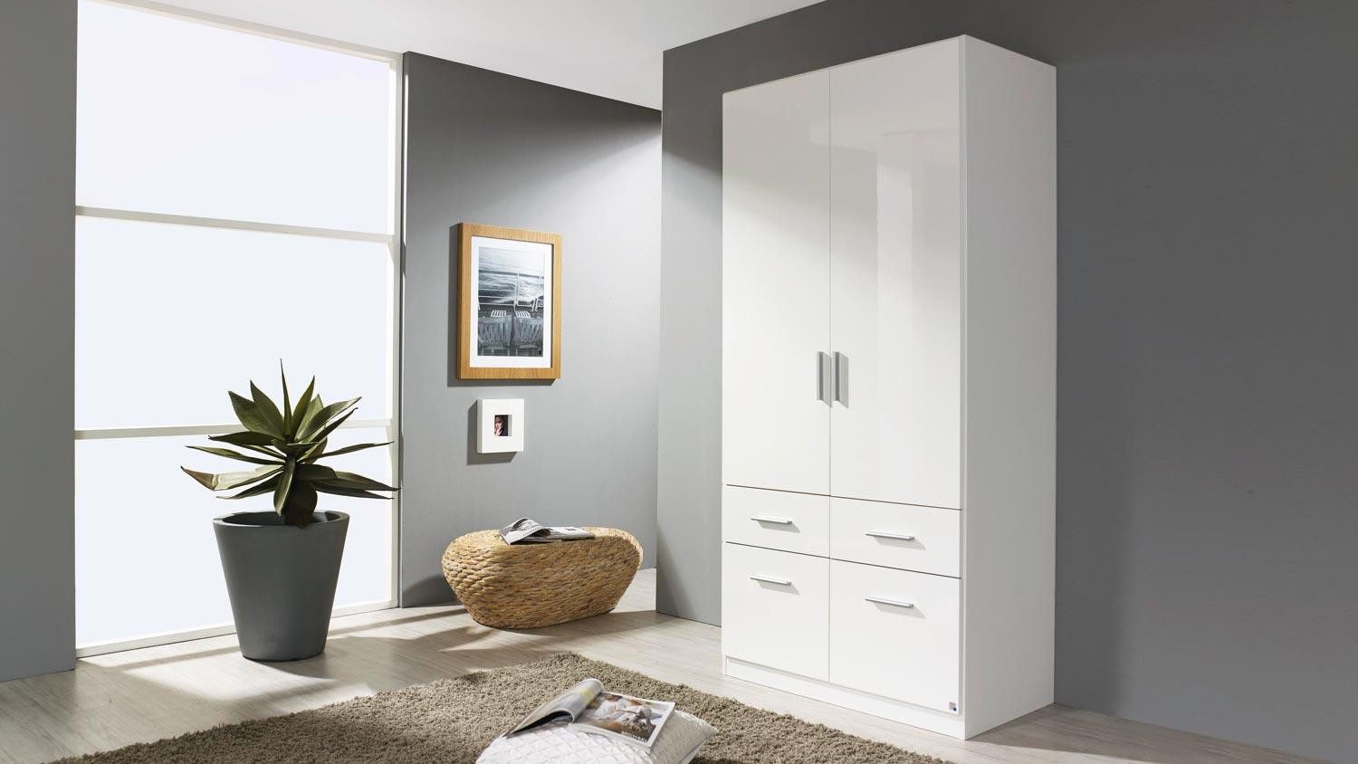 rauch BLUE Kleiderschrank Kleiderschrank Celle ca. 91x197 cm weiß hochglanz