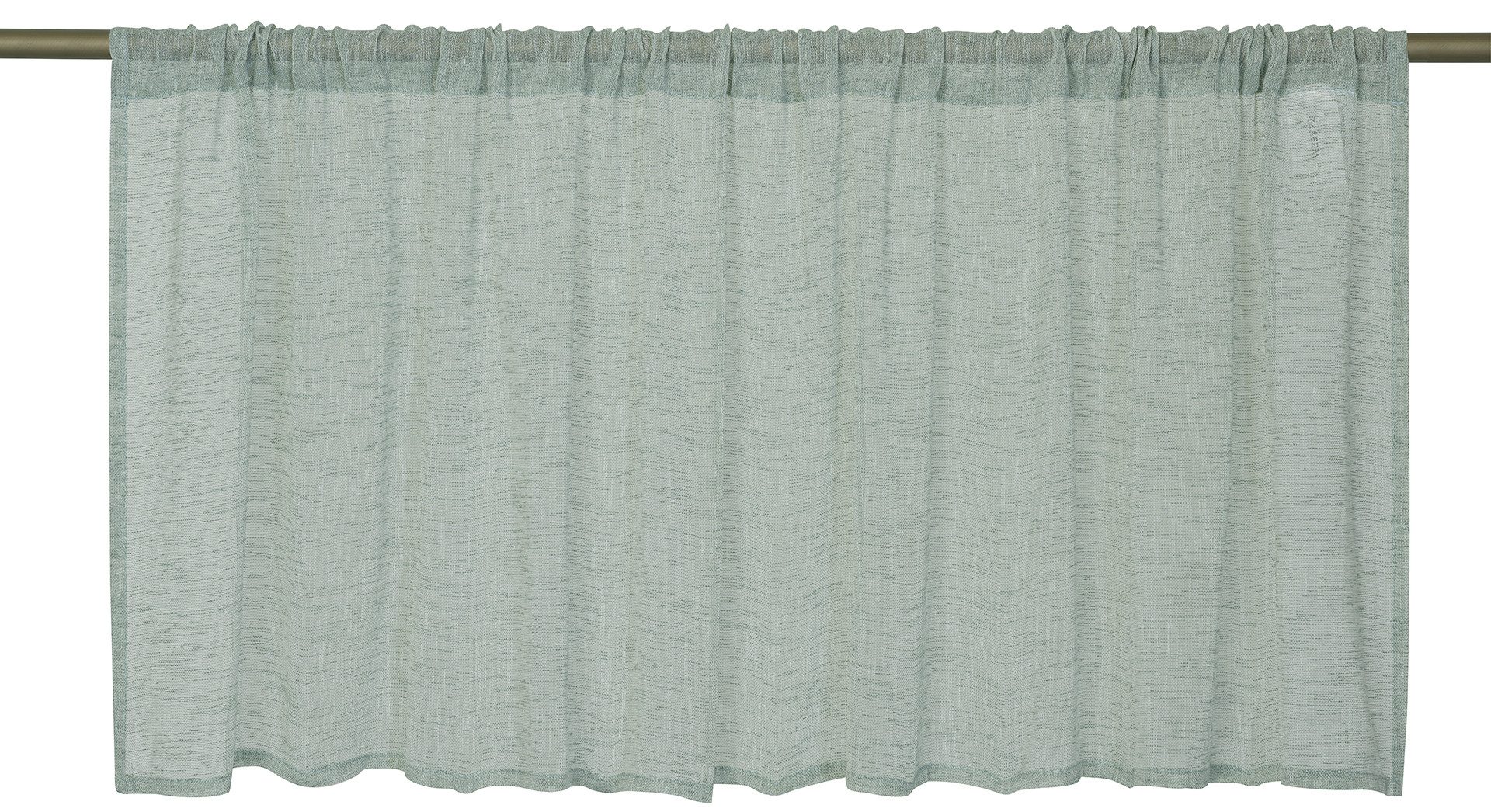 ELBERSDRUCKE Scheibengardine Bistrogardine mit Tunnel Liem mint 48 x 140 cm (1 St), Stangendurchzug, halbtransparent, Polyester, einfarbig, modern, Leinenlook, Sichtschutz