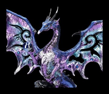 Figuren Shop GmbH Fantasy-Figur Drachen Figur - Blue Dragon Protector - Fantasy Drachenfigur Dekoration