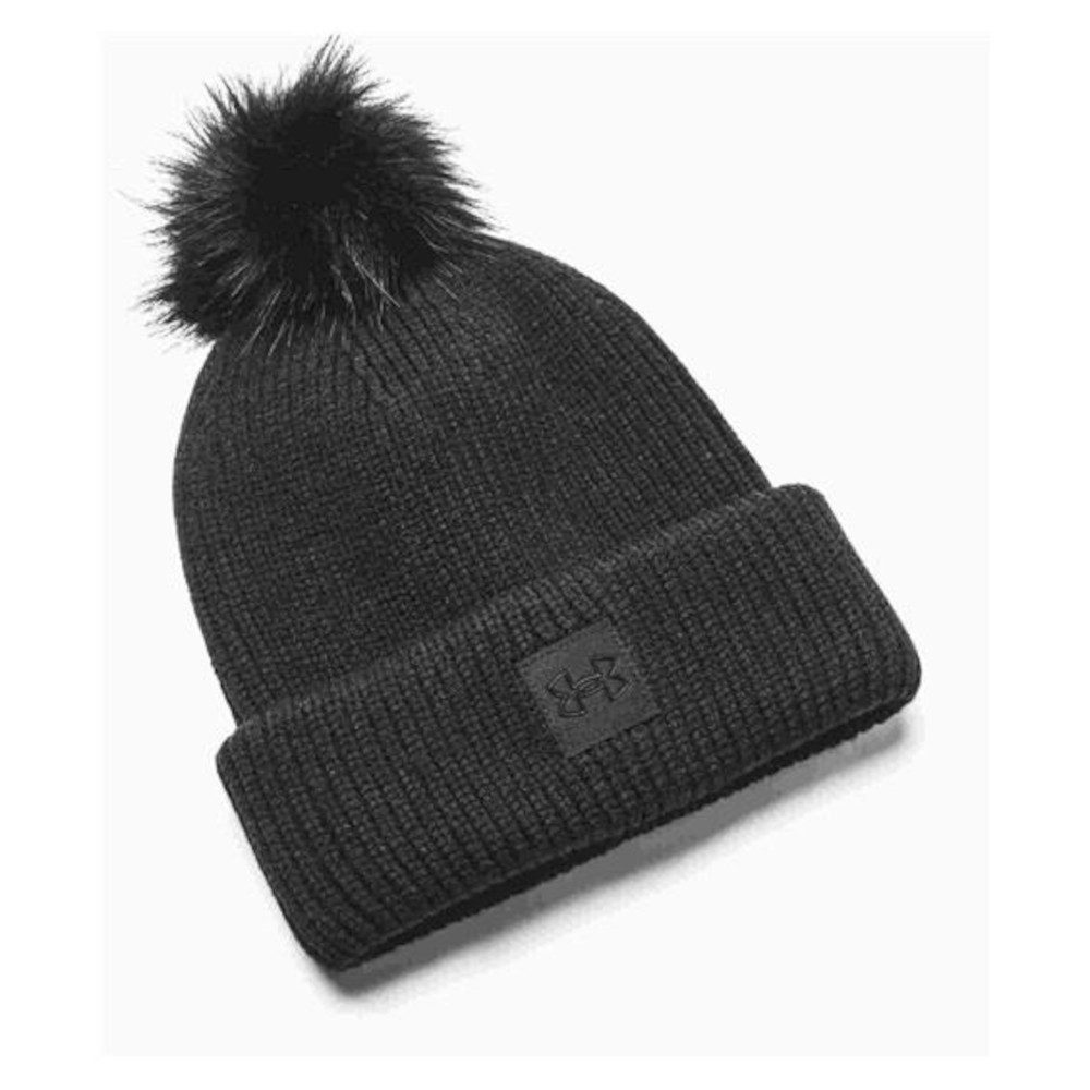 Under Armour® Beanie Under Armour Mütze Halftime Ribbed mit Bommel Schwarz One Size