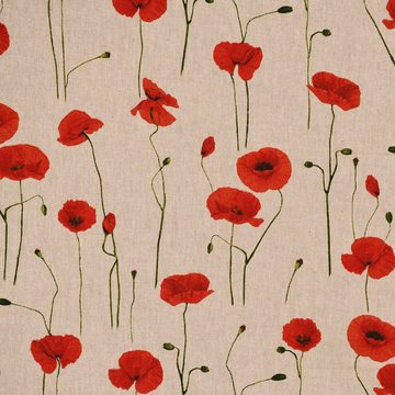 SCHÖNER LEBEN. Tischläufer SCHÖNER LEBEN. Tischläufer Poppy Field Mohnblumen natur rot, handmade