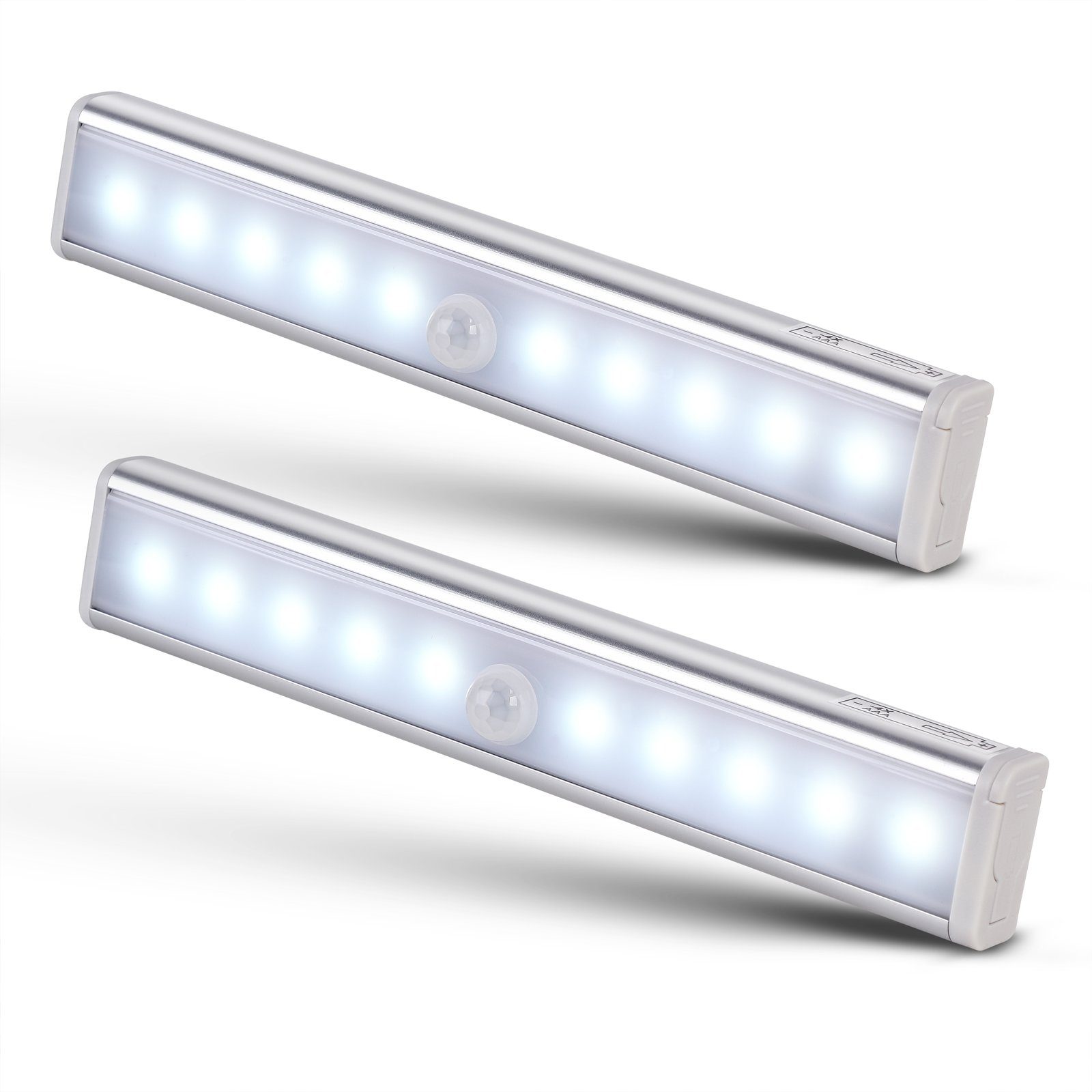 monzana Einbauleuchte LED fest Estelar, Schrankleuchte, Batterie 2er Set mit Bewegungsmelder Magnet verbaut, kabellos LED