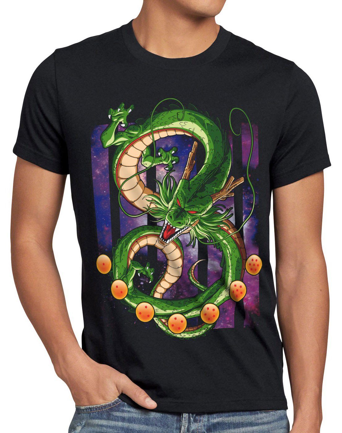 vegeta Z Herren T-Shirt dragon gt songoku Drache style3 roshi vegeta Shenlong ball goku Print-Shirt