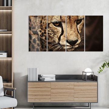 DEQORI Glasbild 'Wunderschöner Gepard', 'Wunderschöner Gepard', Glas Wandbild Bild schwebend modern