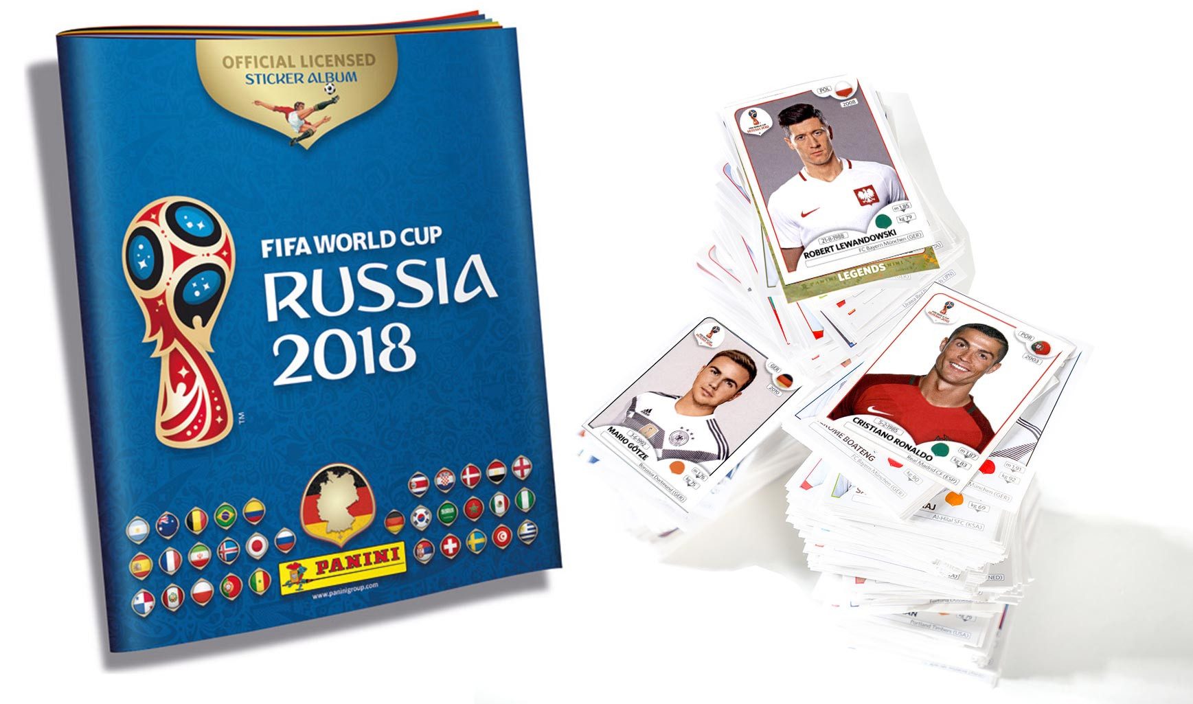 Panini Sammelkarte Panini WM Russia 2018 Sticker 1 Komplettsatz + 1 Album
