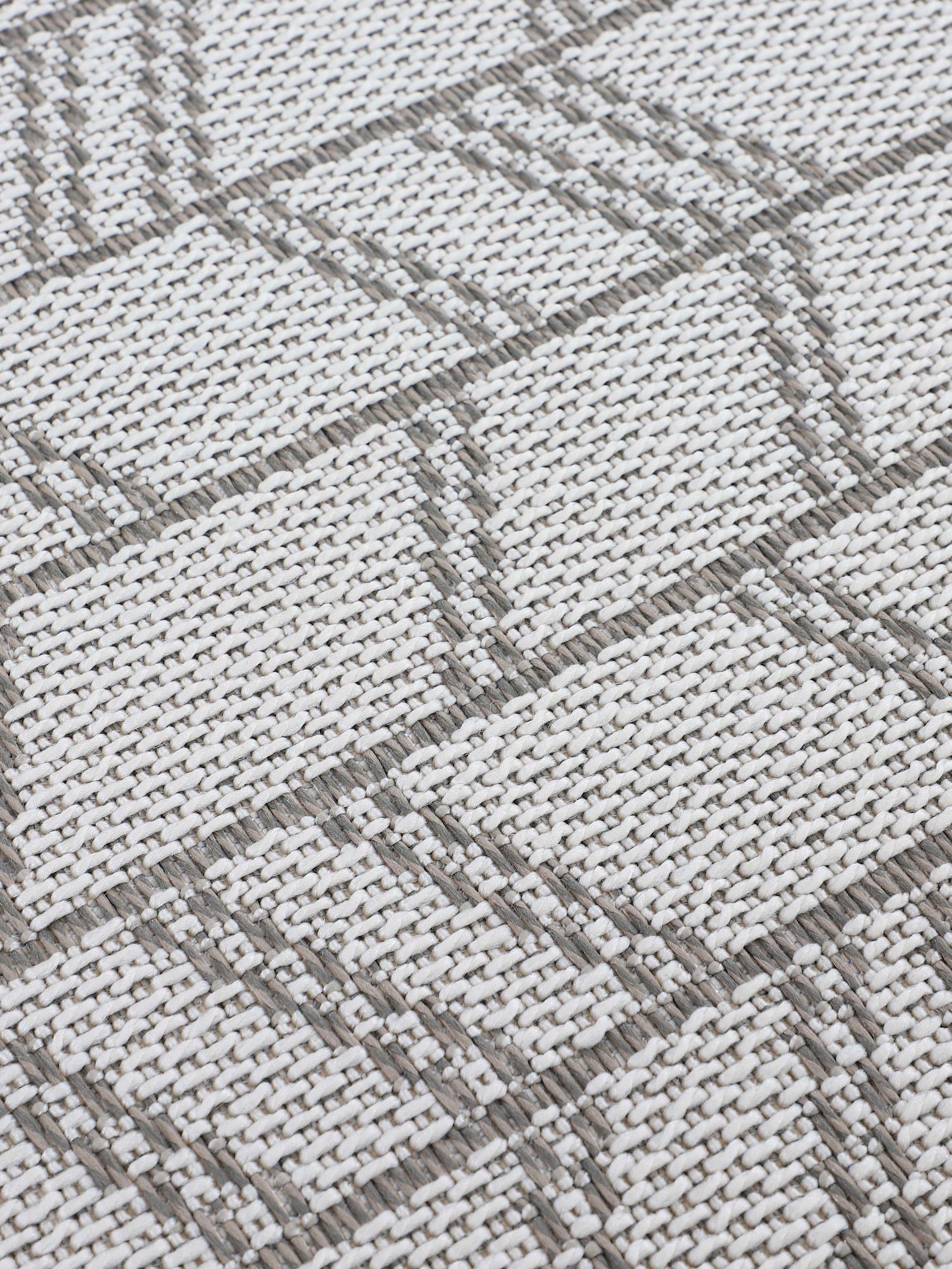 Teppich Boho 102, carpetfine, 4 mm, robustes Höhe: Flachgewebe, Optik, für Sisal rund, Außenbereich